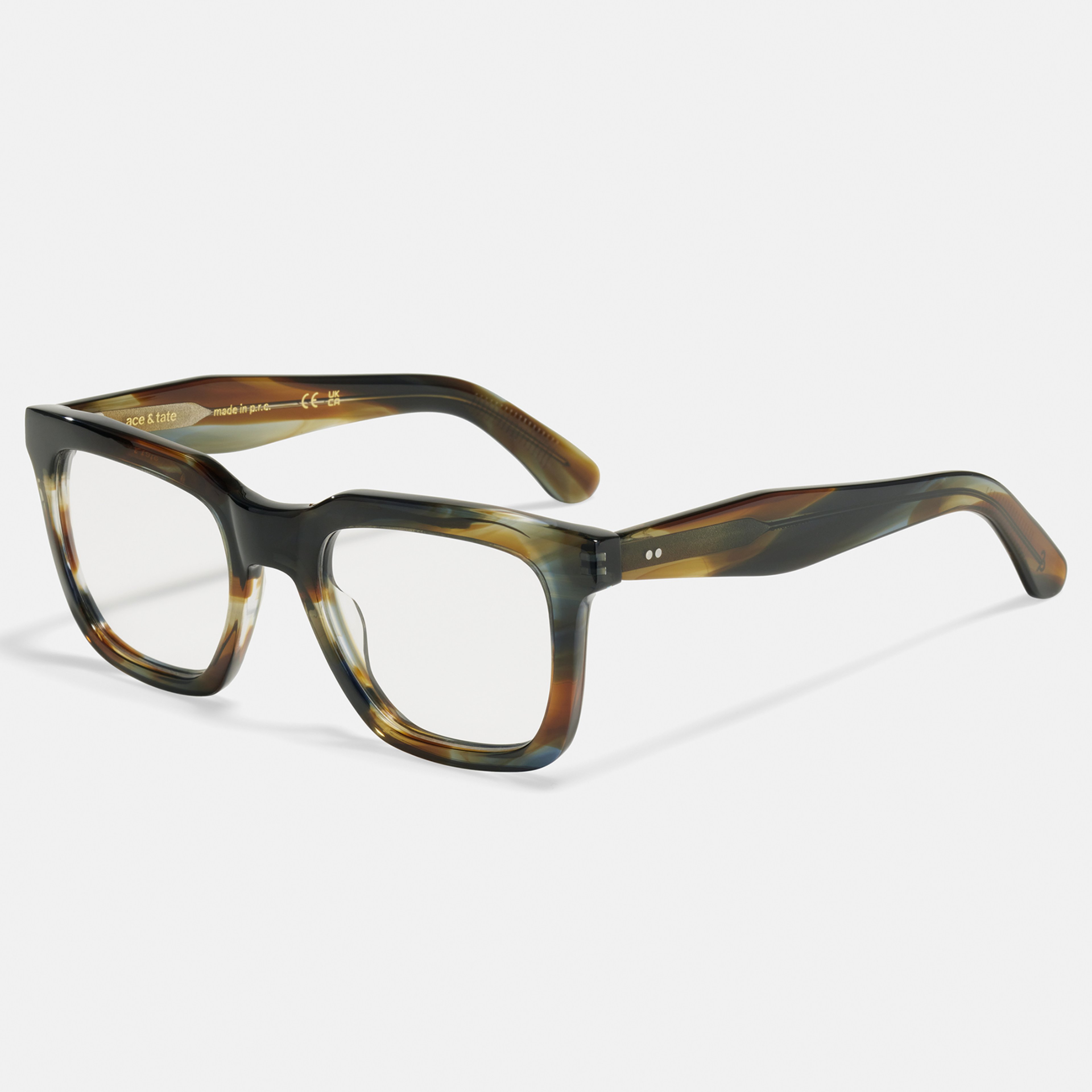 Ace & Tate Glasses | Square Bio acetate in Blue