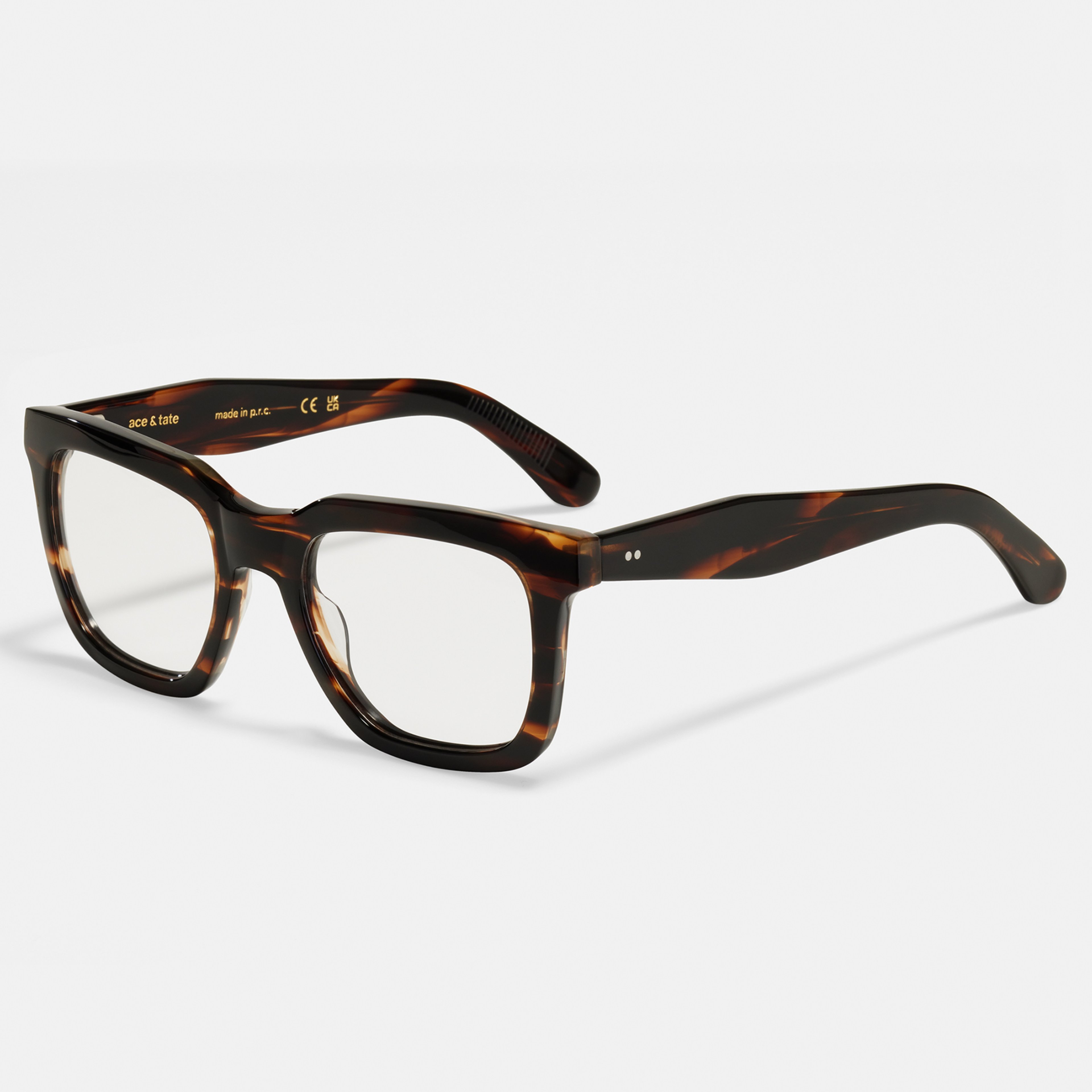 Ace & Tate Glasses | Square Bio acetate in Brown