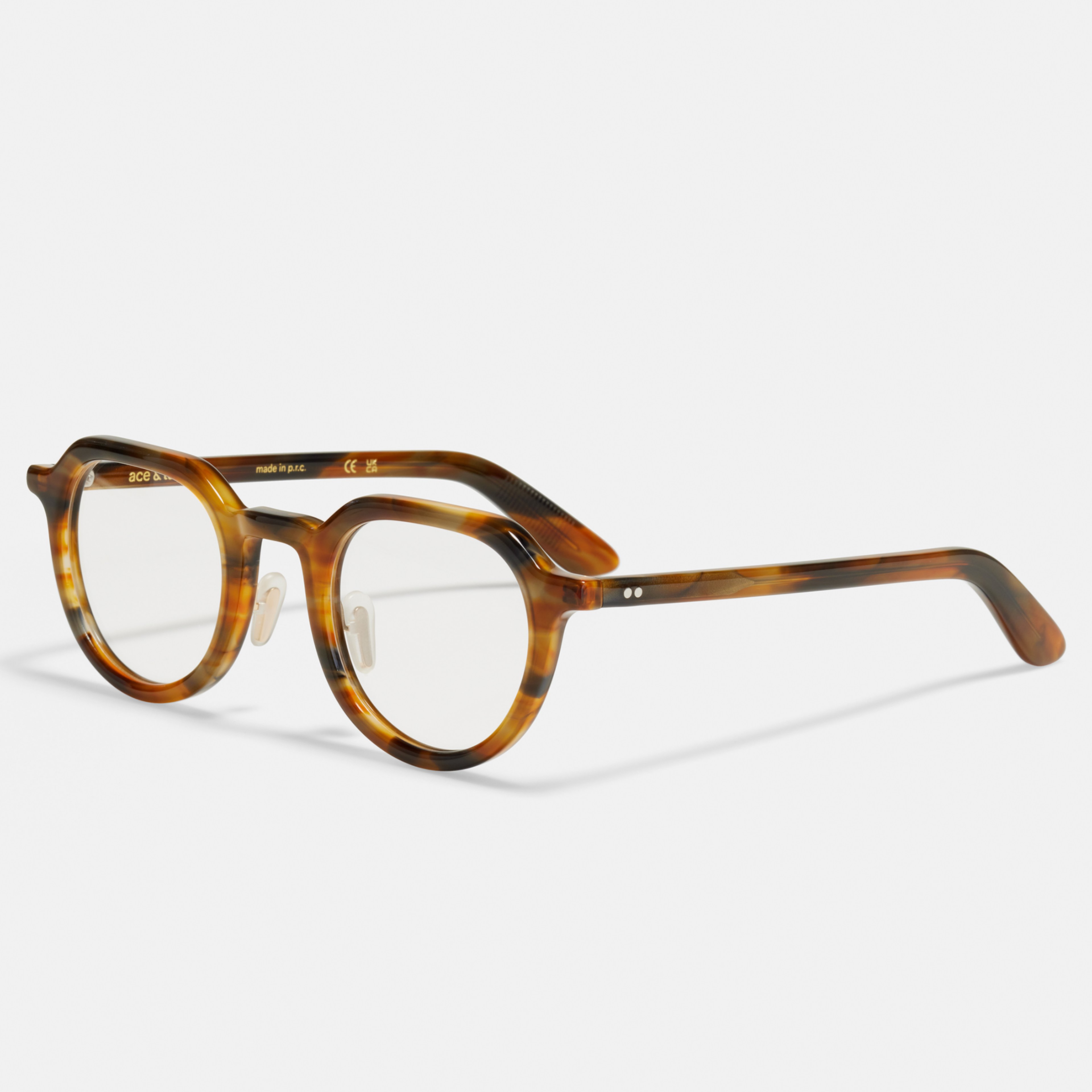 Ace & Tate Glasses | Round Bio acetate in Blue