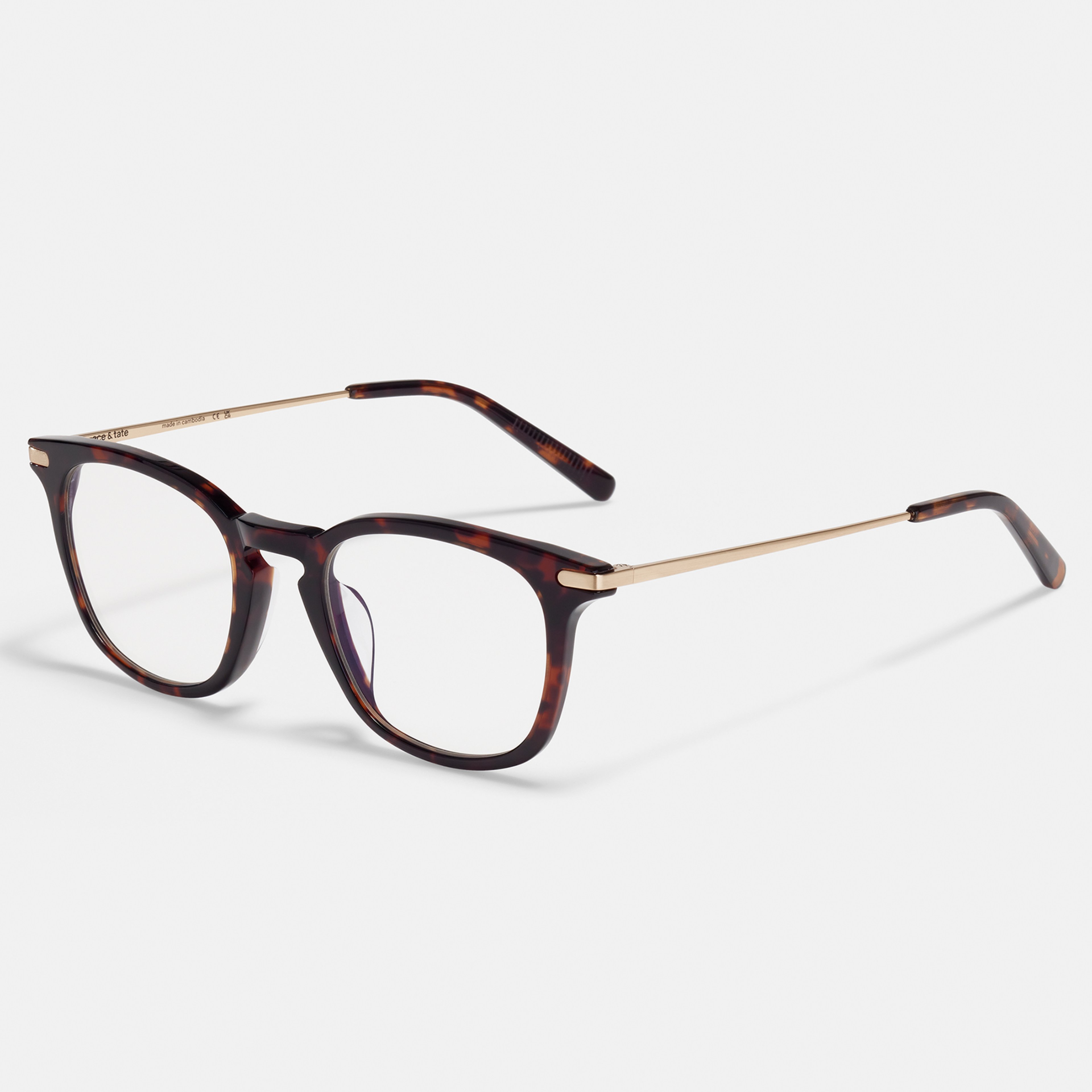 Ace & Tate Glasses | Square Bio acetate in Brown