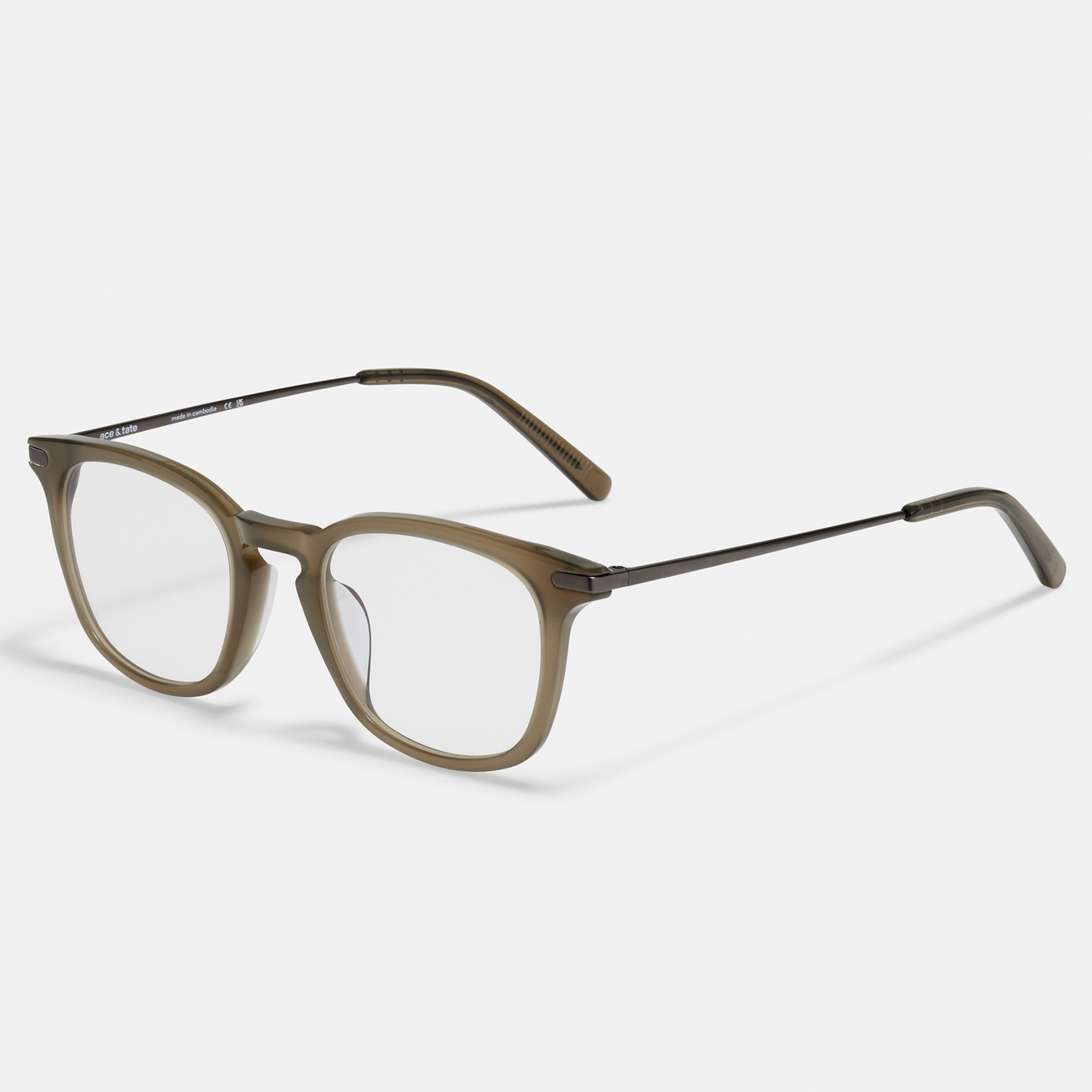 Ace & Tate Glasses | Square Bio acetate in Green