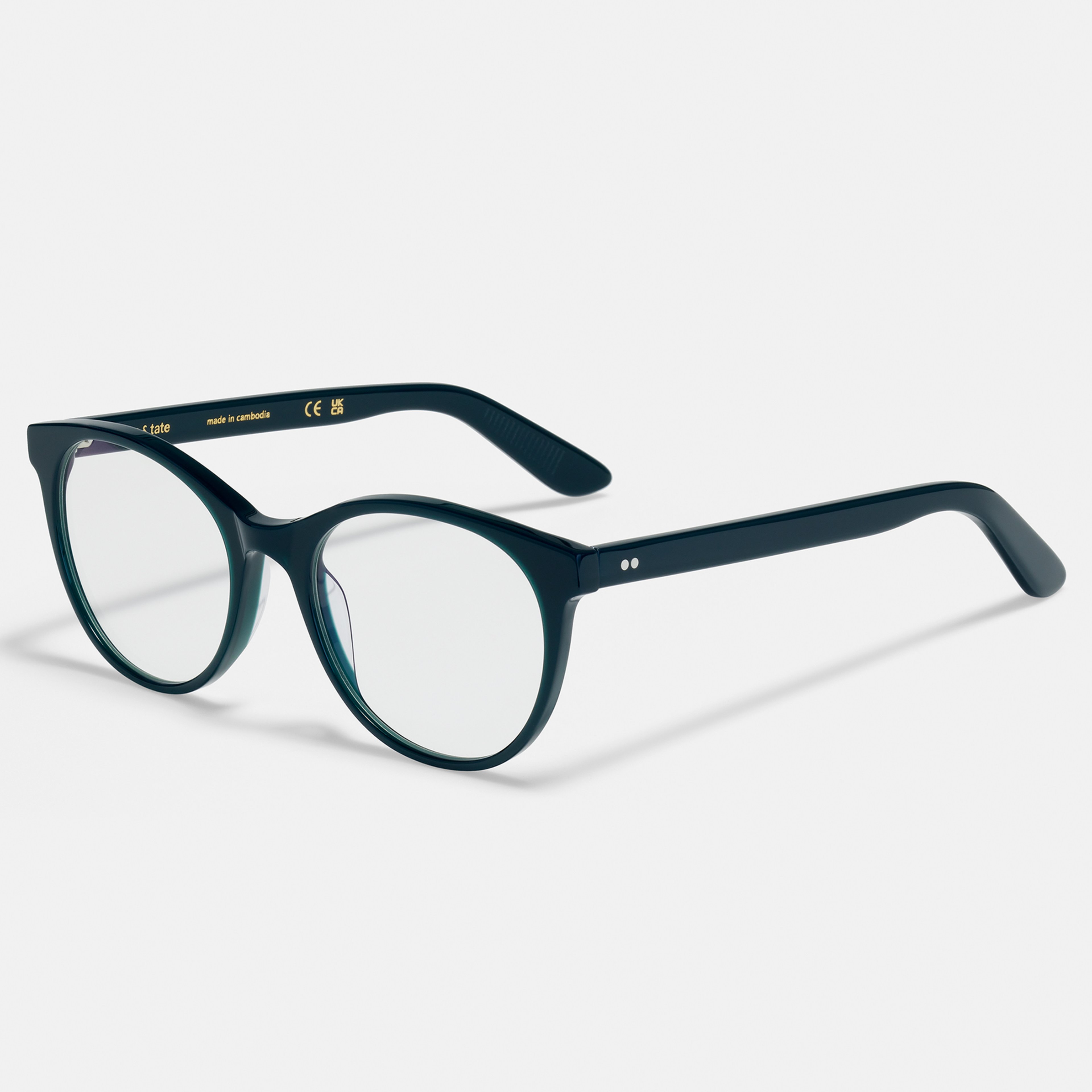 Ace & Tate Glasses | Round Bio acetate in Blue