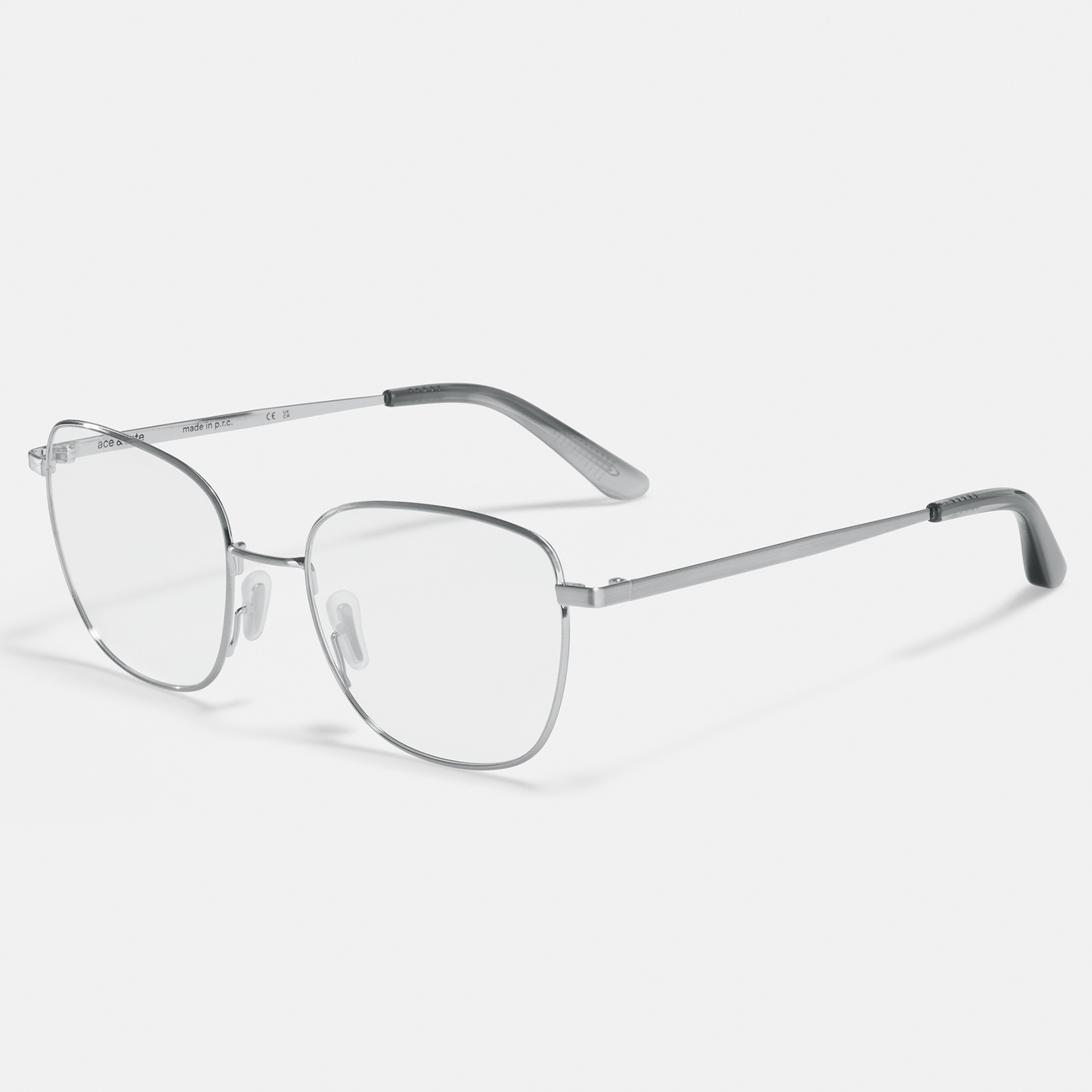 Ace & Tate Glasses | Square Metal in Silver