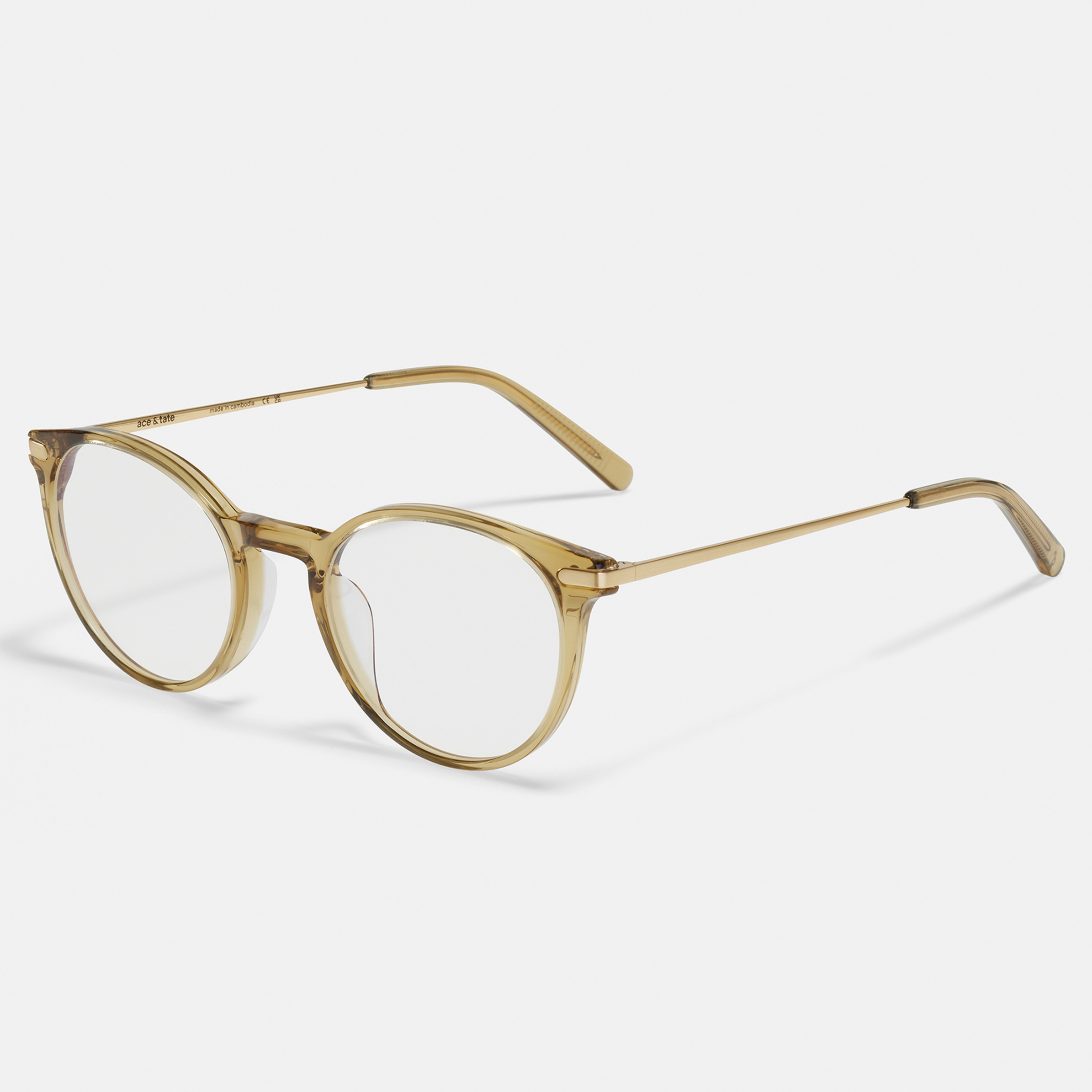 Ace & Tate Glasses | Round Bio acetate in Brown