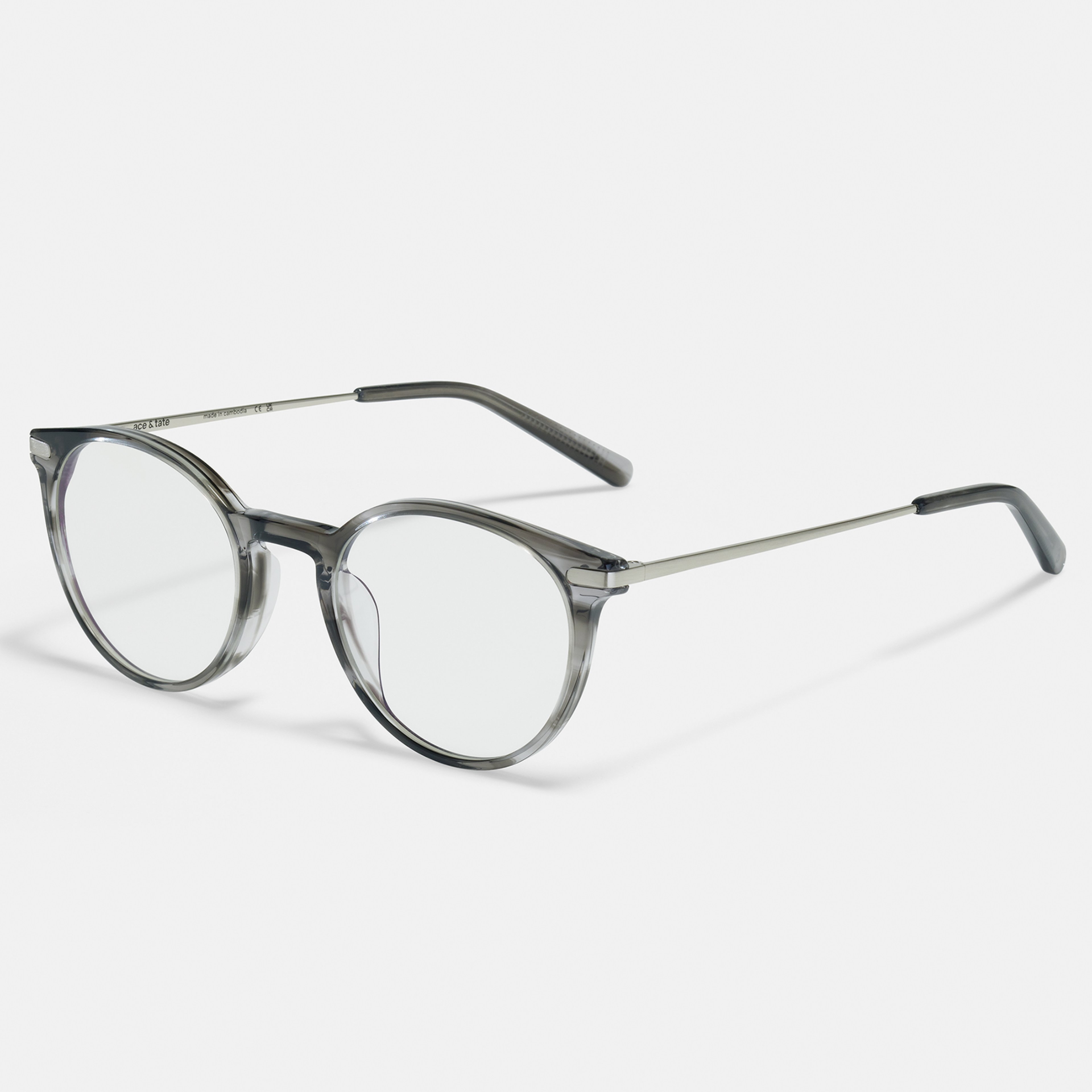 Ace & Tate Glasses | Round Bio acetate in Grey