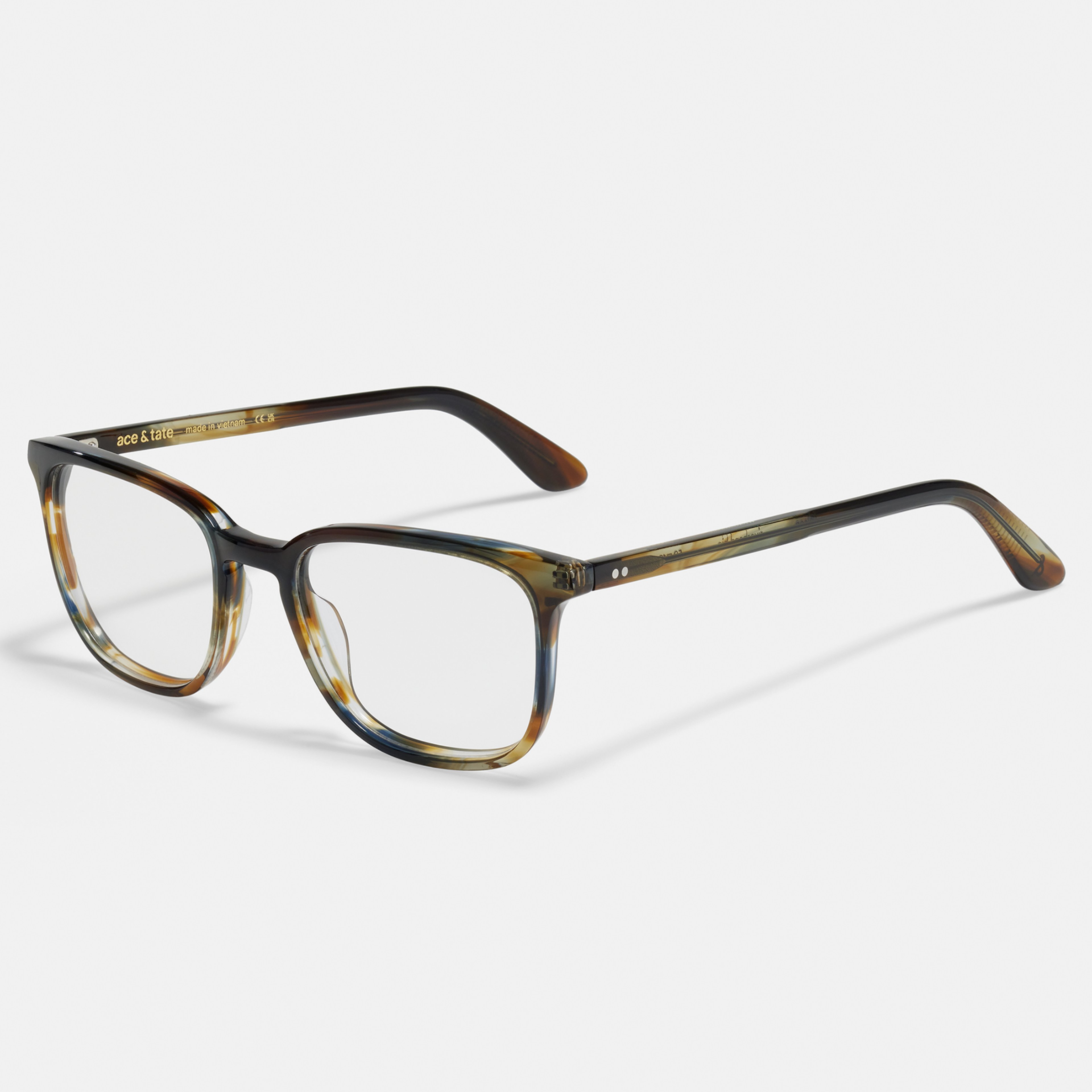 Ace & Tate Brillen | Rechteckig Bio-Acetat in Blau