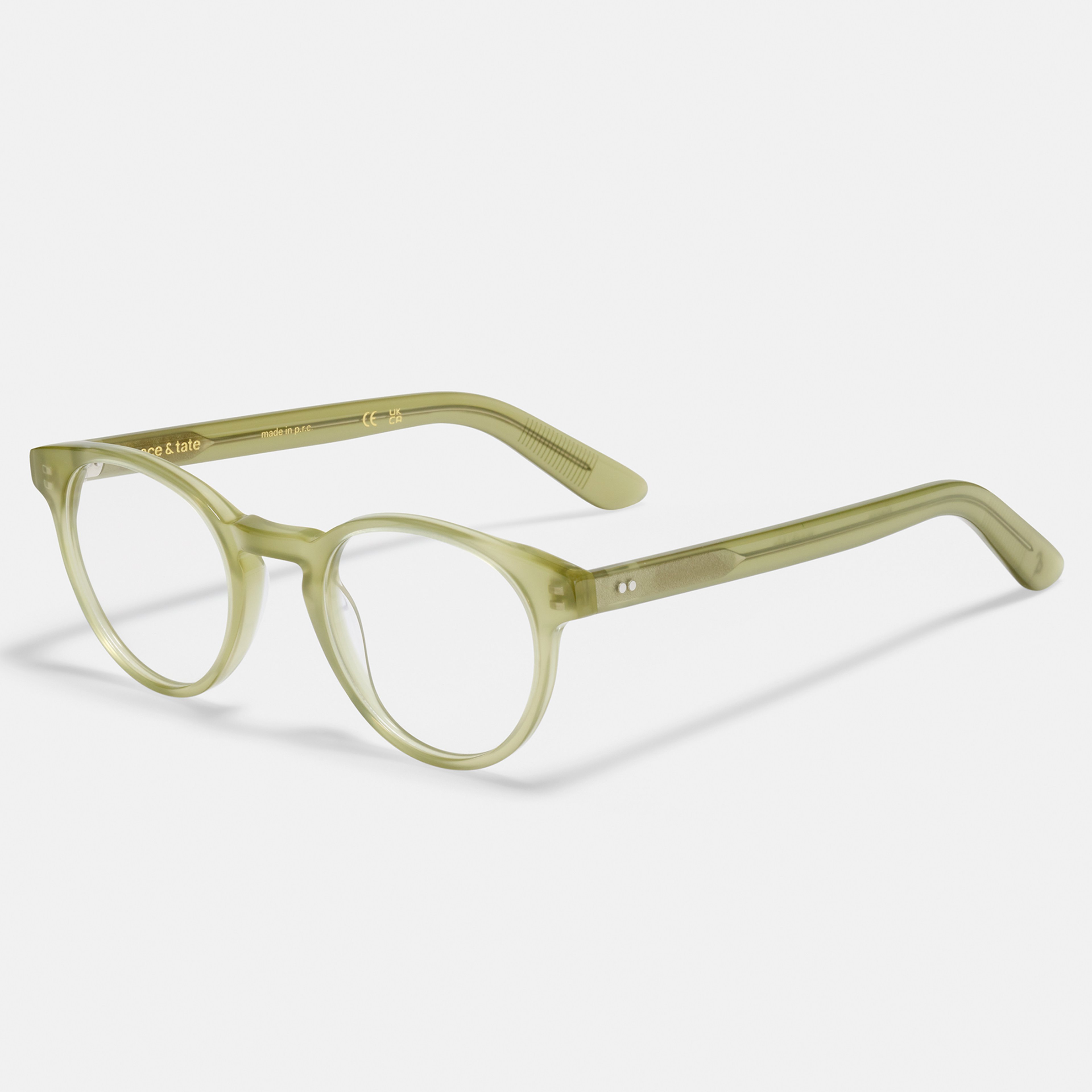 Ace & Tate Glasses | Round Bio acetate in Green