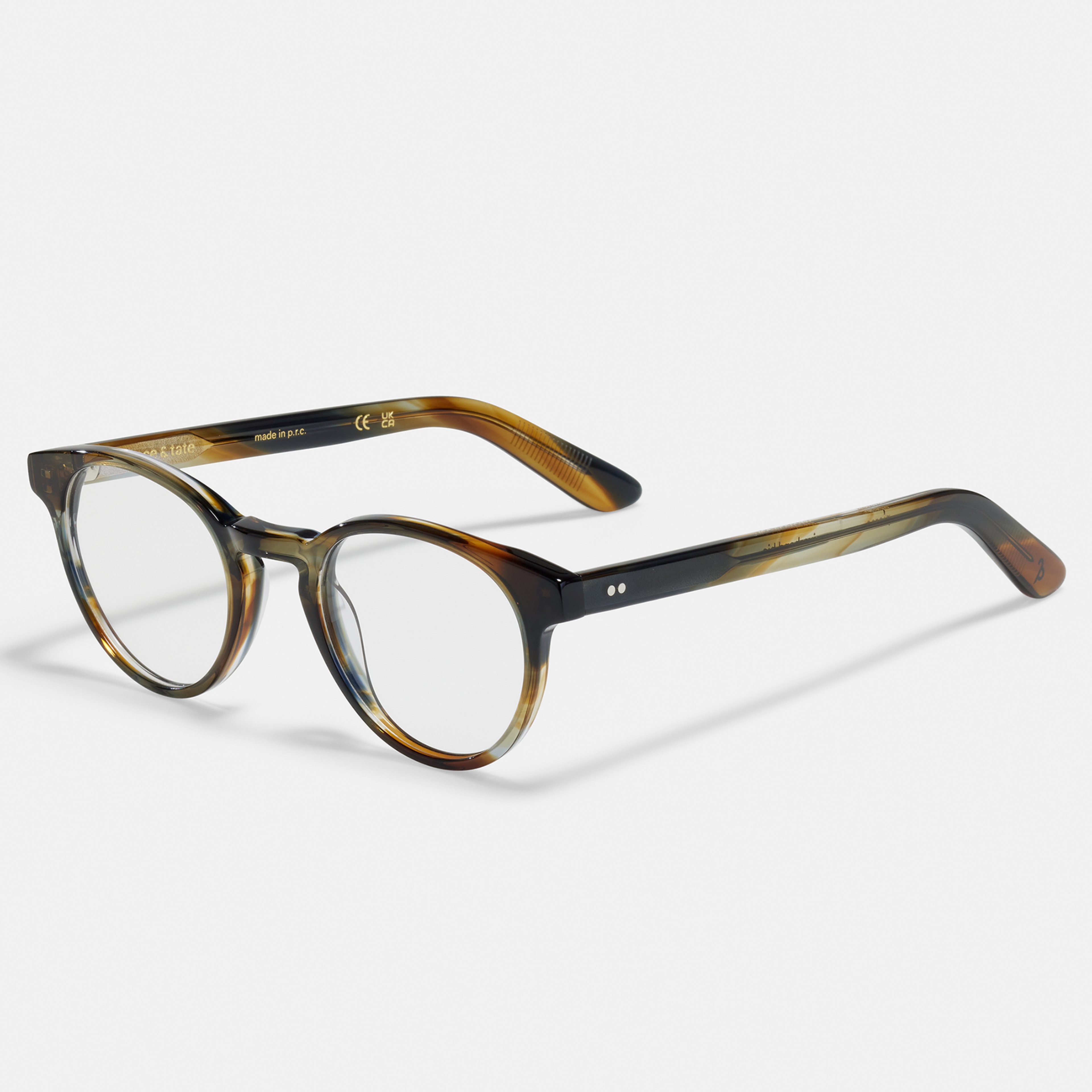 Ace & Tate Glasses | Round Bio acetate in Blue