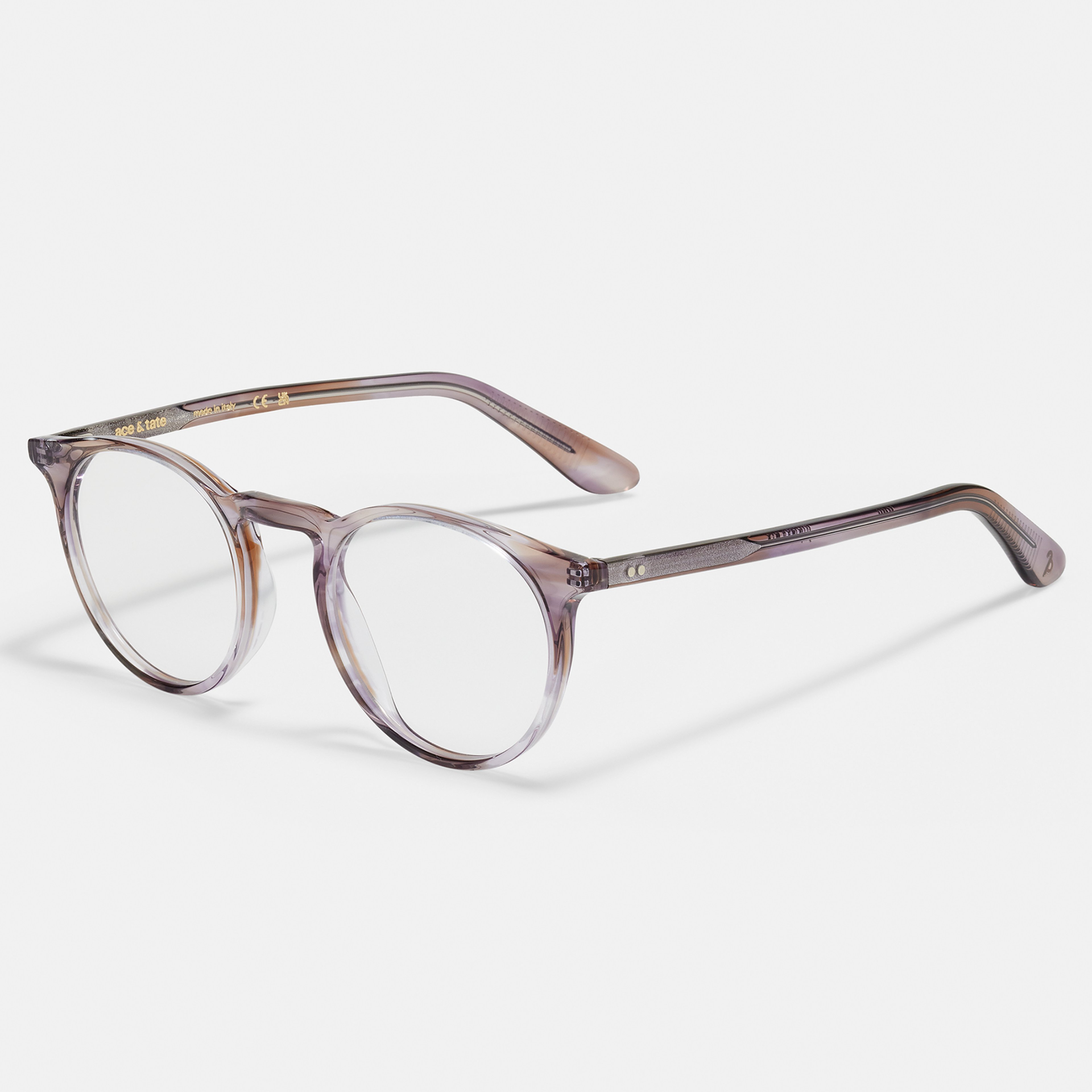 Ace & Tate Glasses | Round Bio acetate in Purple