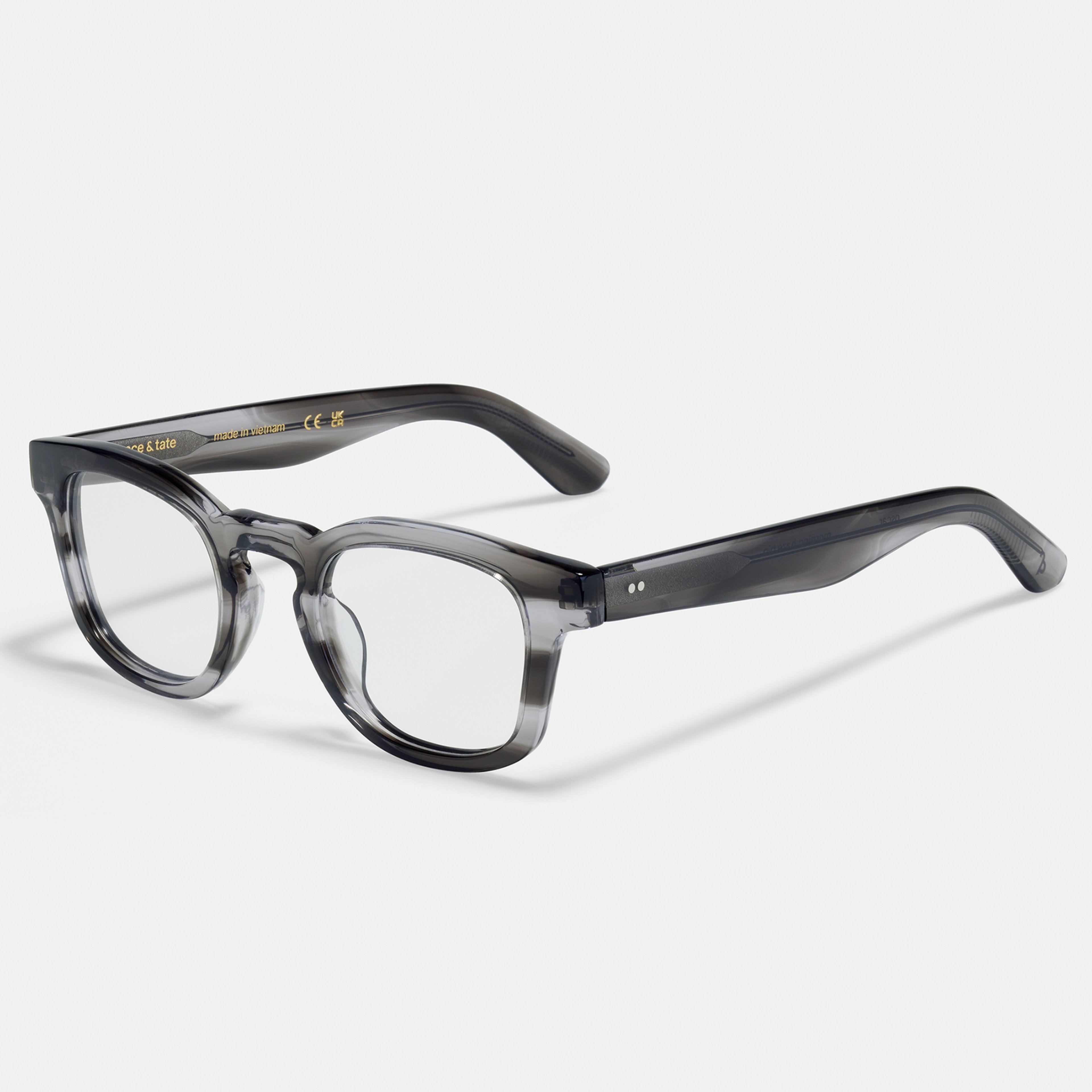 Ace & Tate Brillen | Rund Acetat in Grau