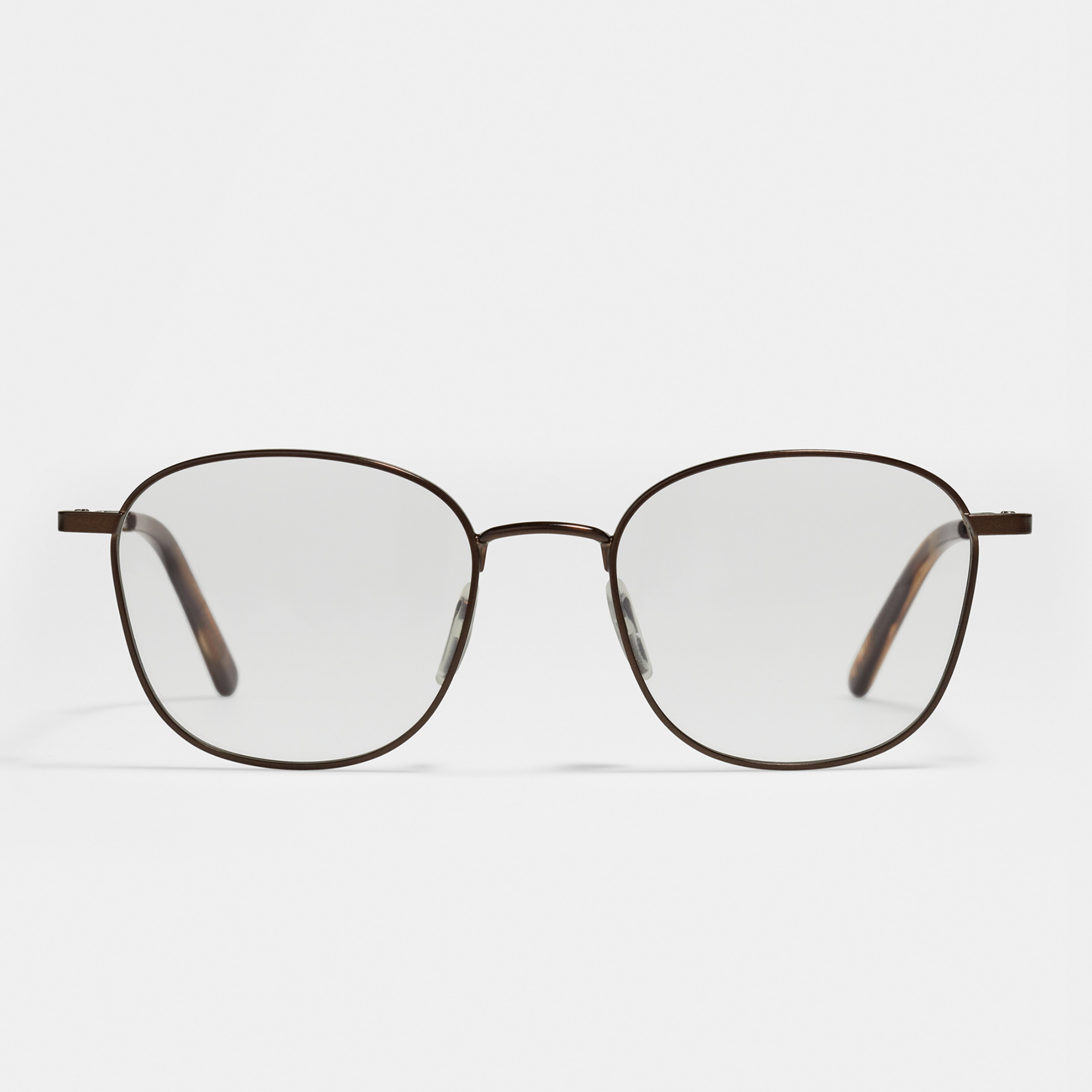 Ace & Tate Glasses | Square Metal in Brown