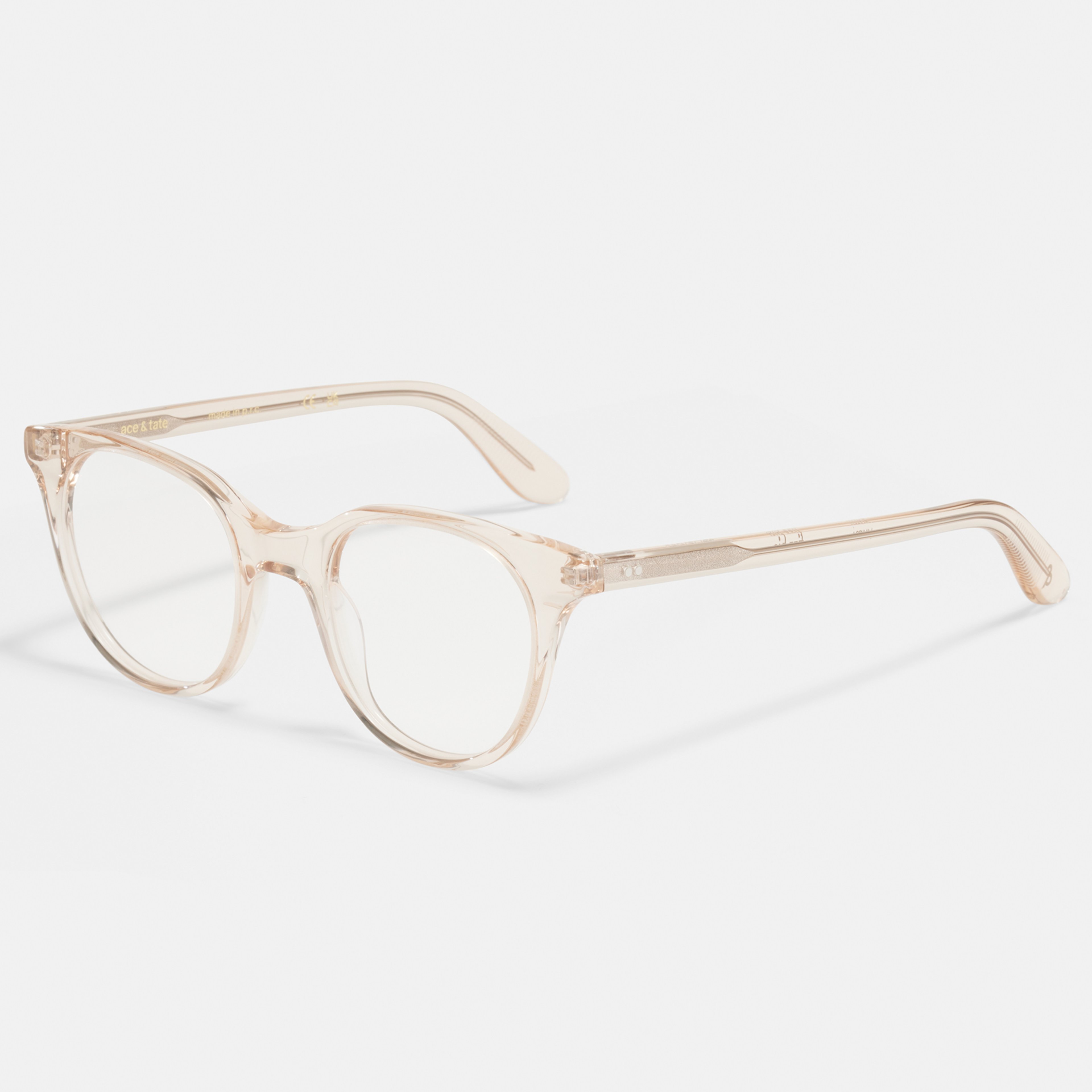 Ace & Tate Glasses | Round Bio acetate in Pink