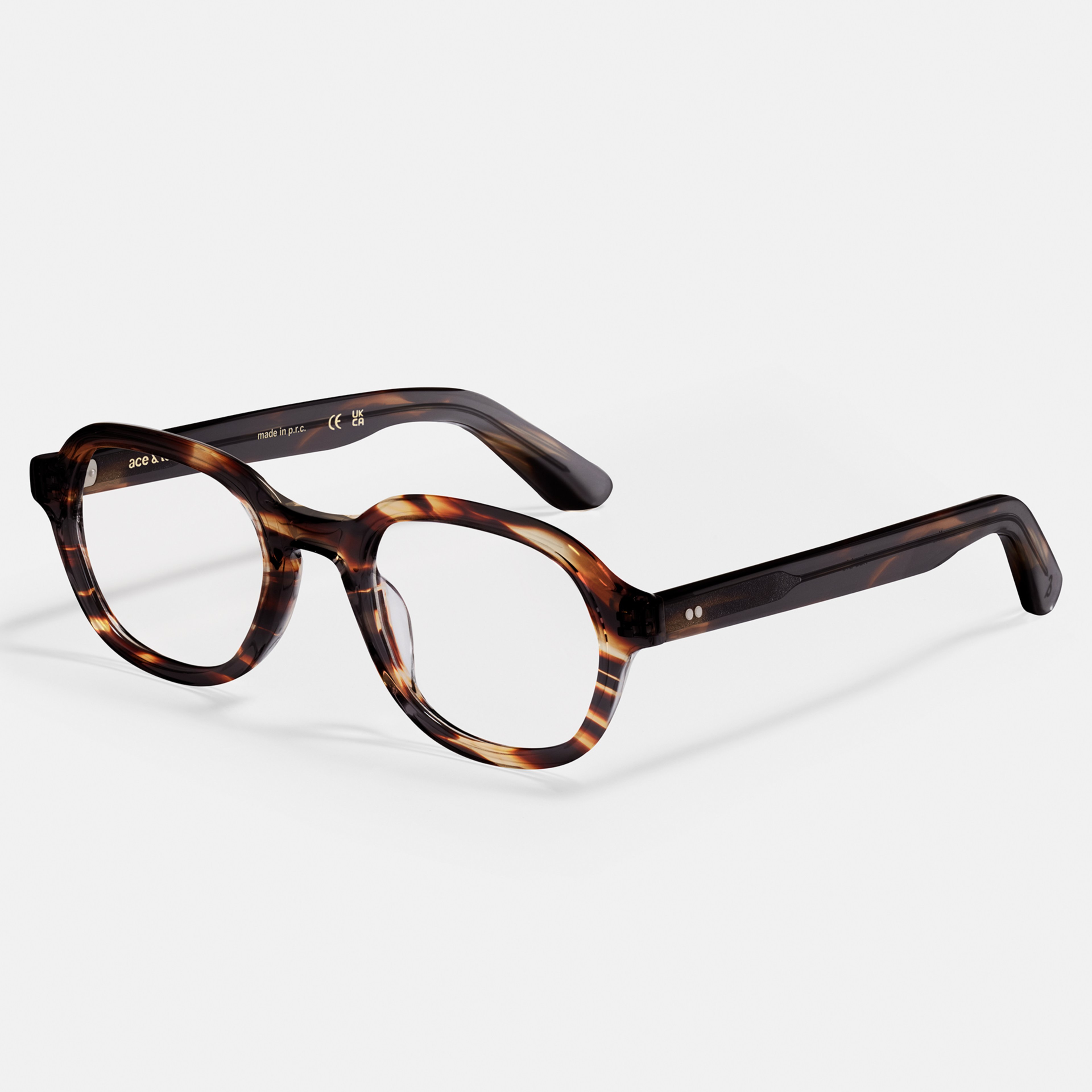 Ace & Tate Brillen | Oval Acetaat in Bruin