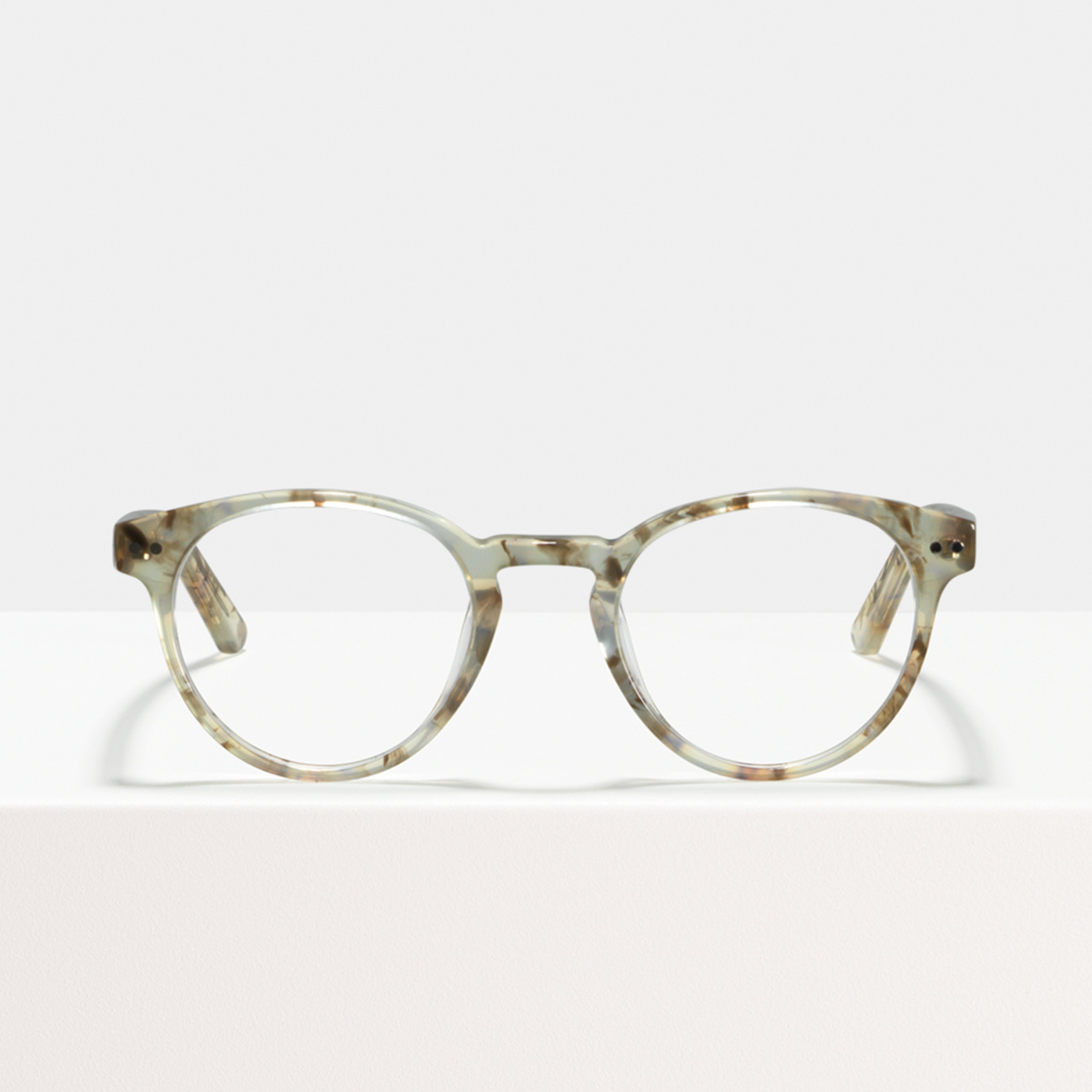 Ace & Tate Glasses | Round Acetate in Brown, Grey, White