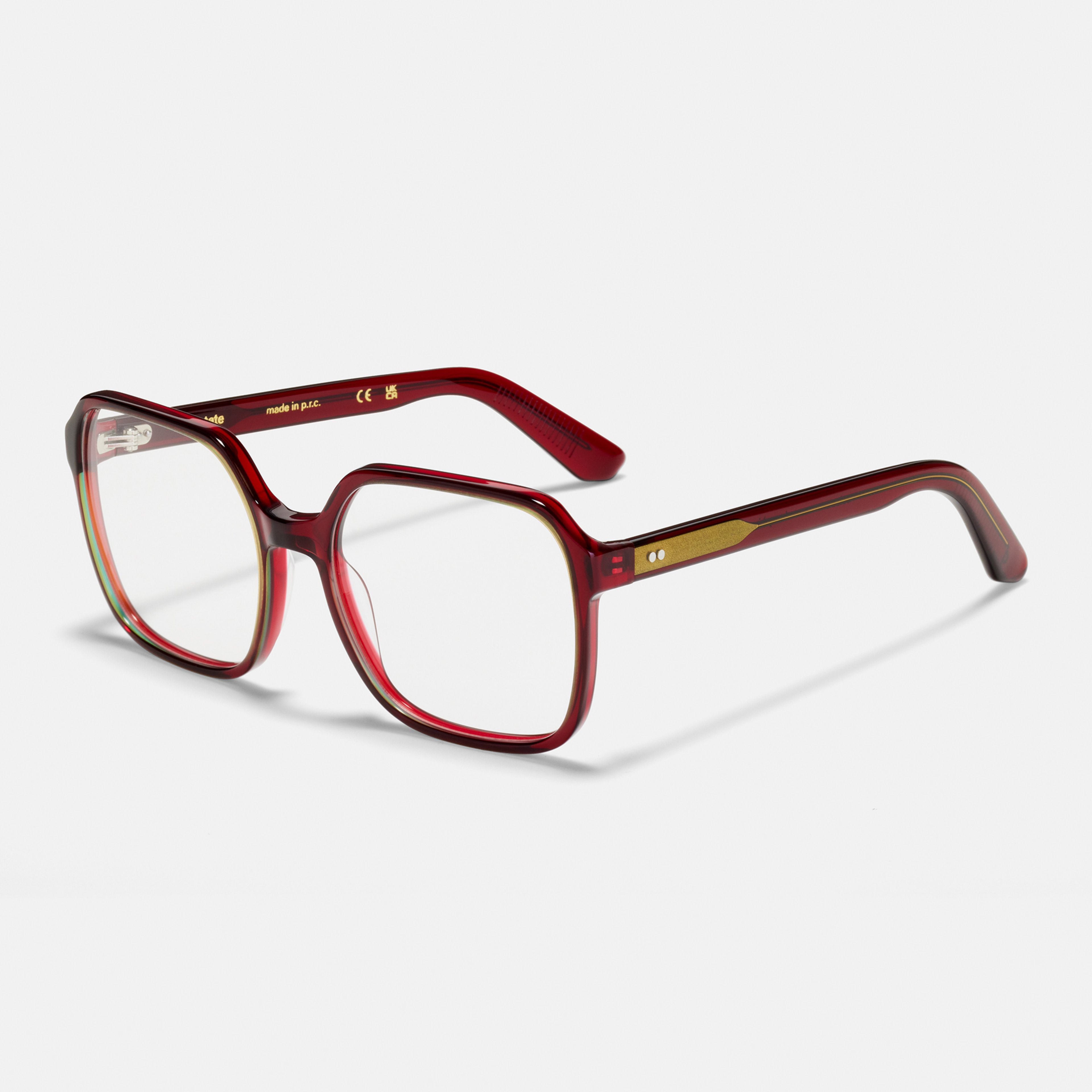 Ace & Tate Brillen | Quadratisch Acetat in Rot