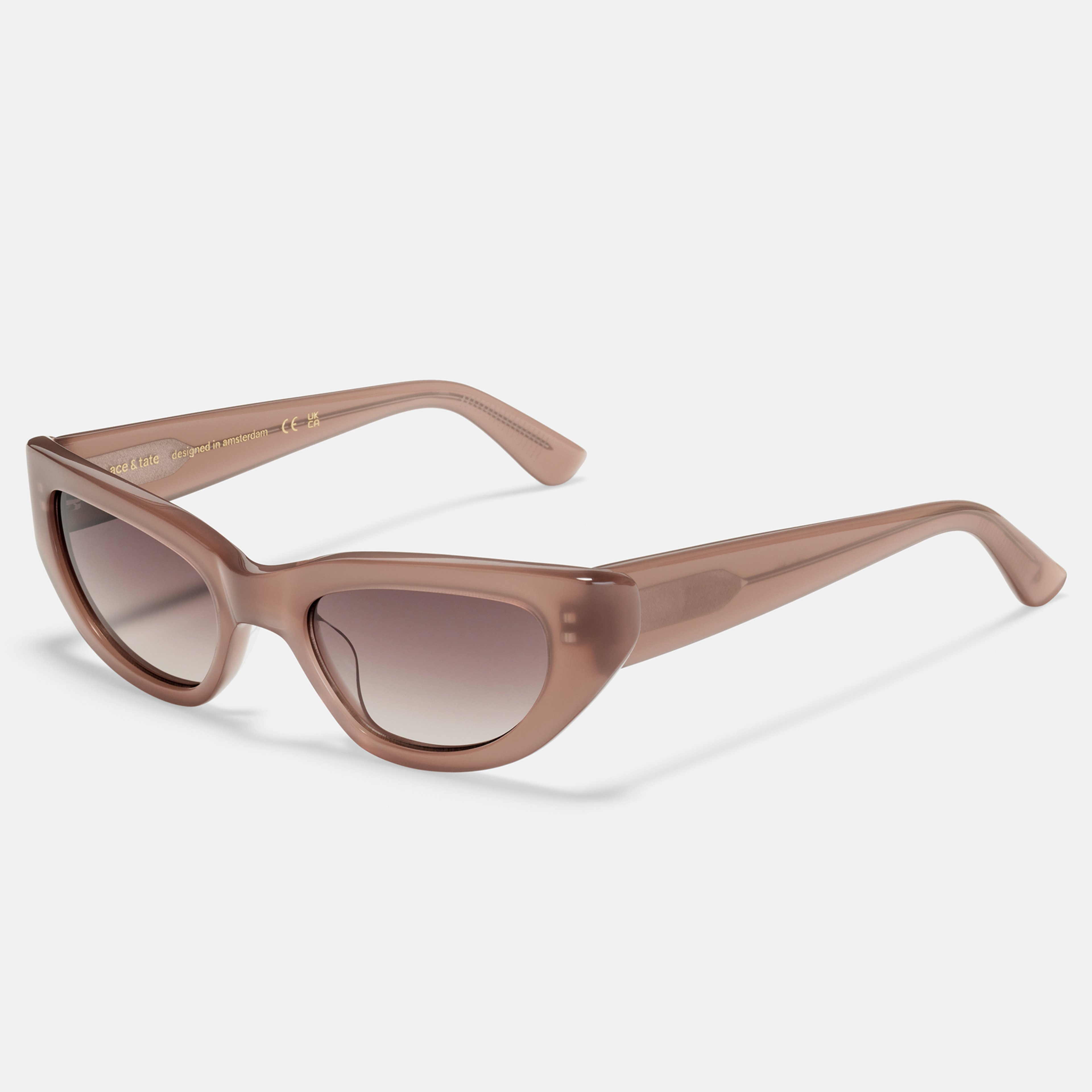 Ace & Tate Sonnenbrillen | Hexagonal Acetat in Beige, Braun