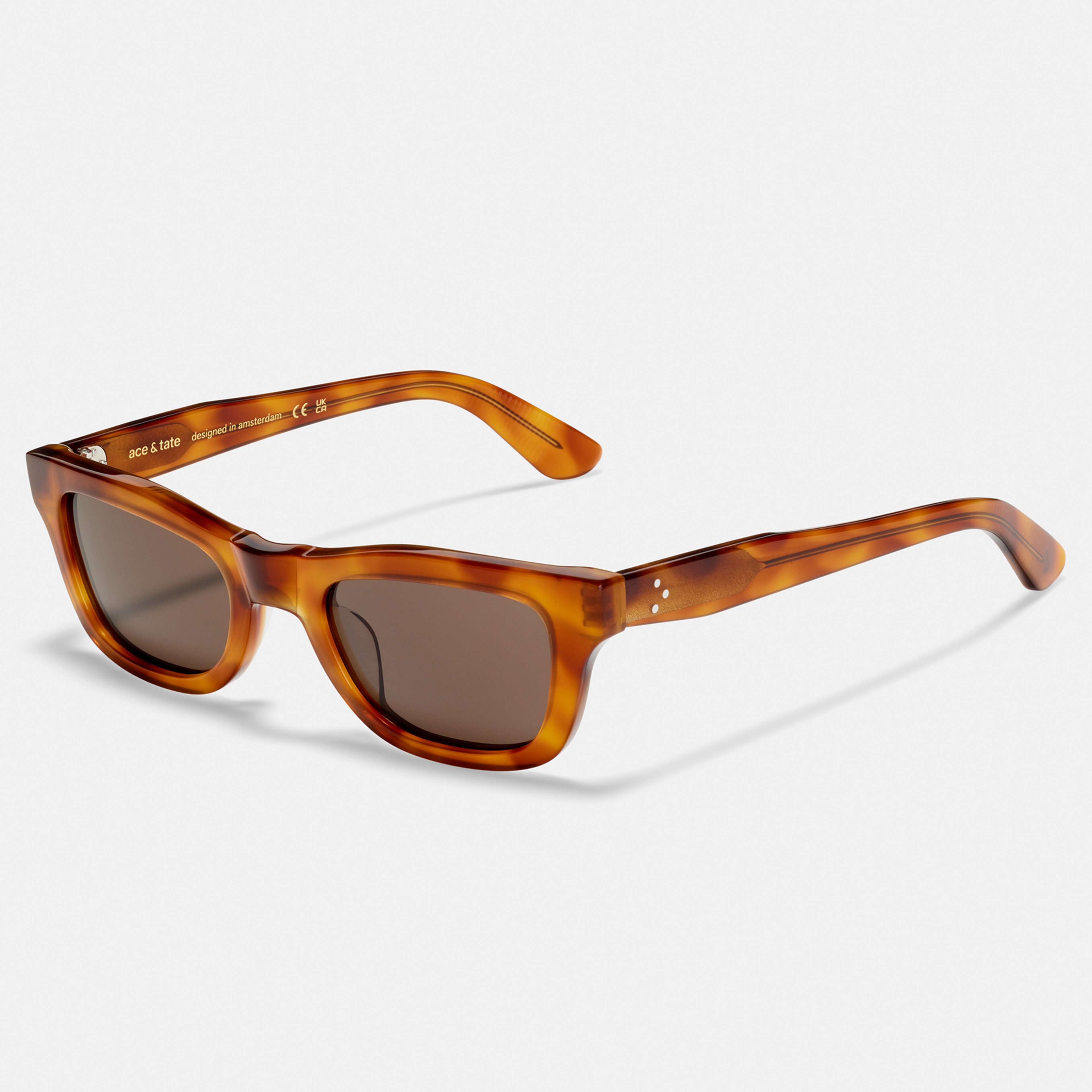 Ace & Tate Sunglasses | Rectangle Acetate in Brown