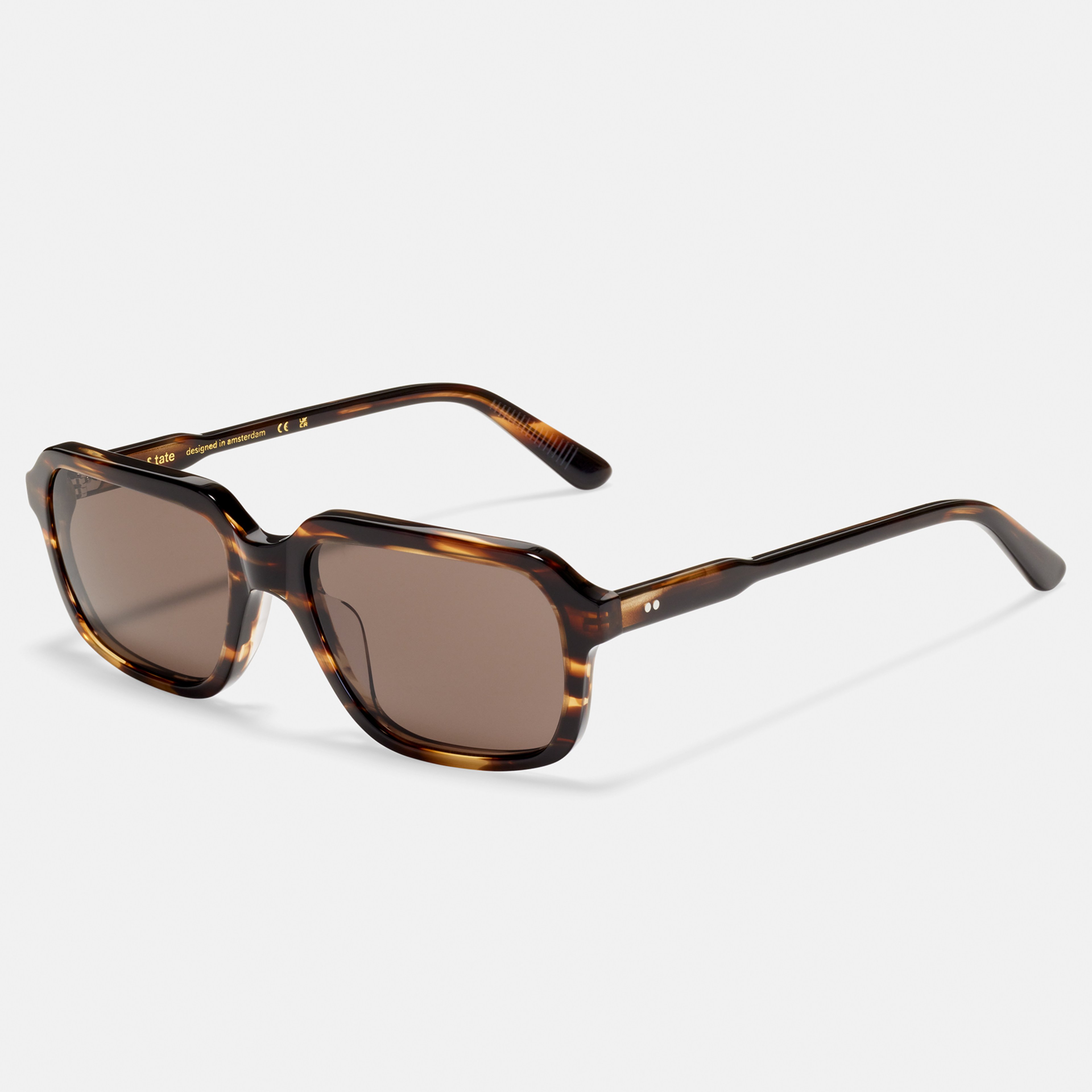 Ace & Tate Solaires | Carrée Acétate in Marron, Orange
