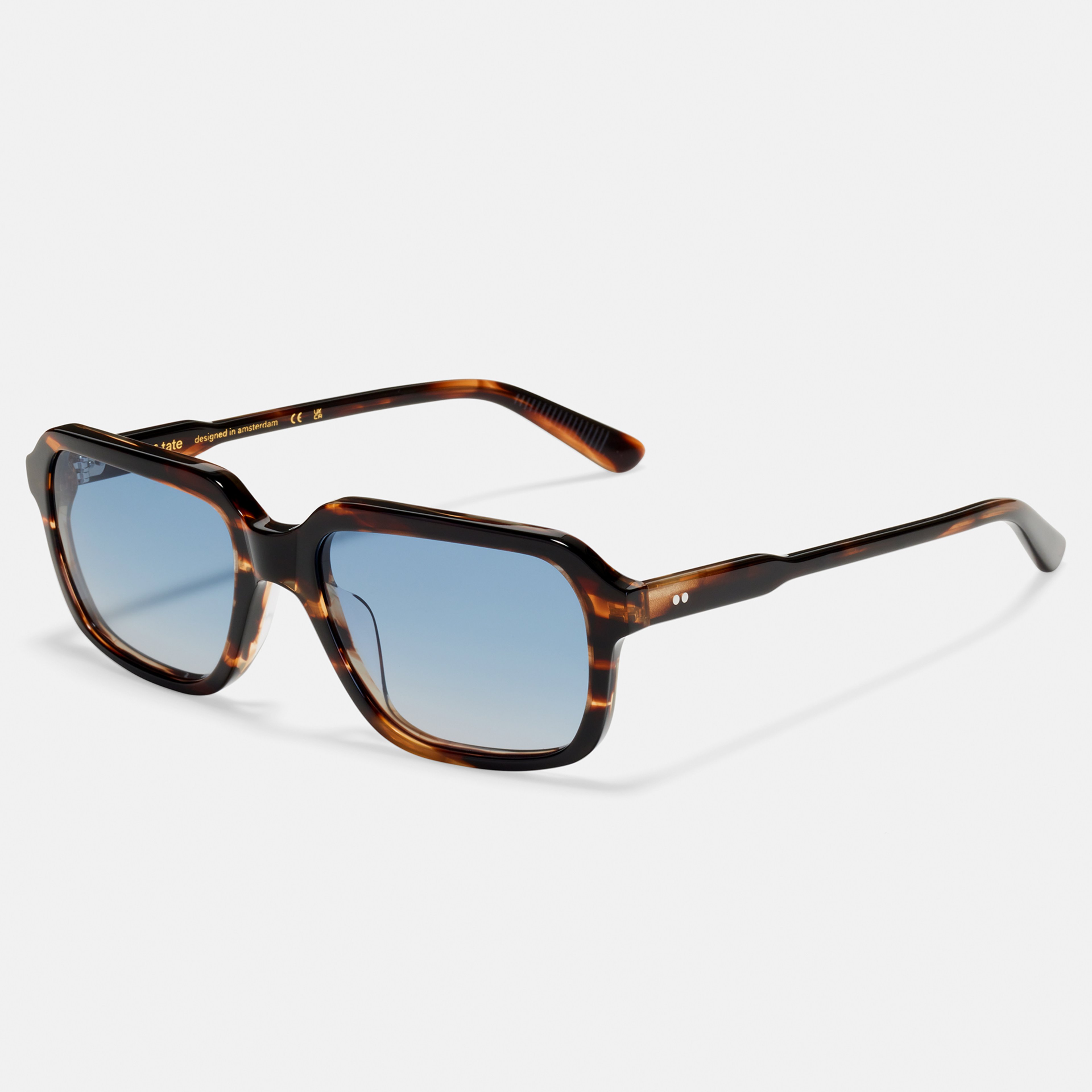 Ace & Tate Sonnenbrillen | Quadratisch Acetat in Braun, Orange