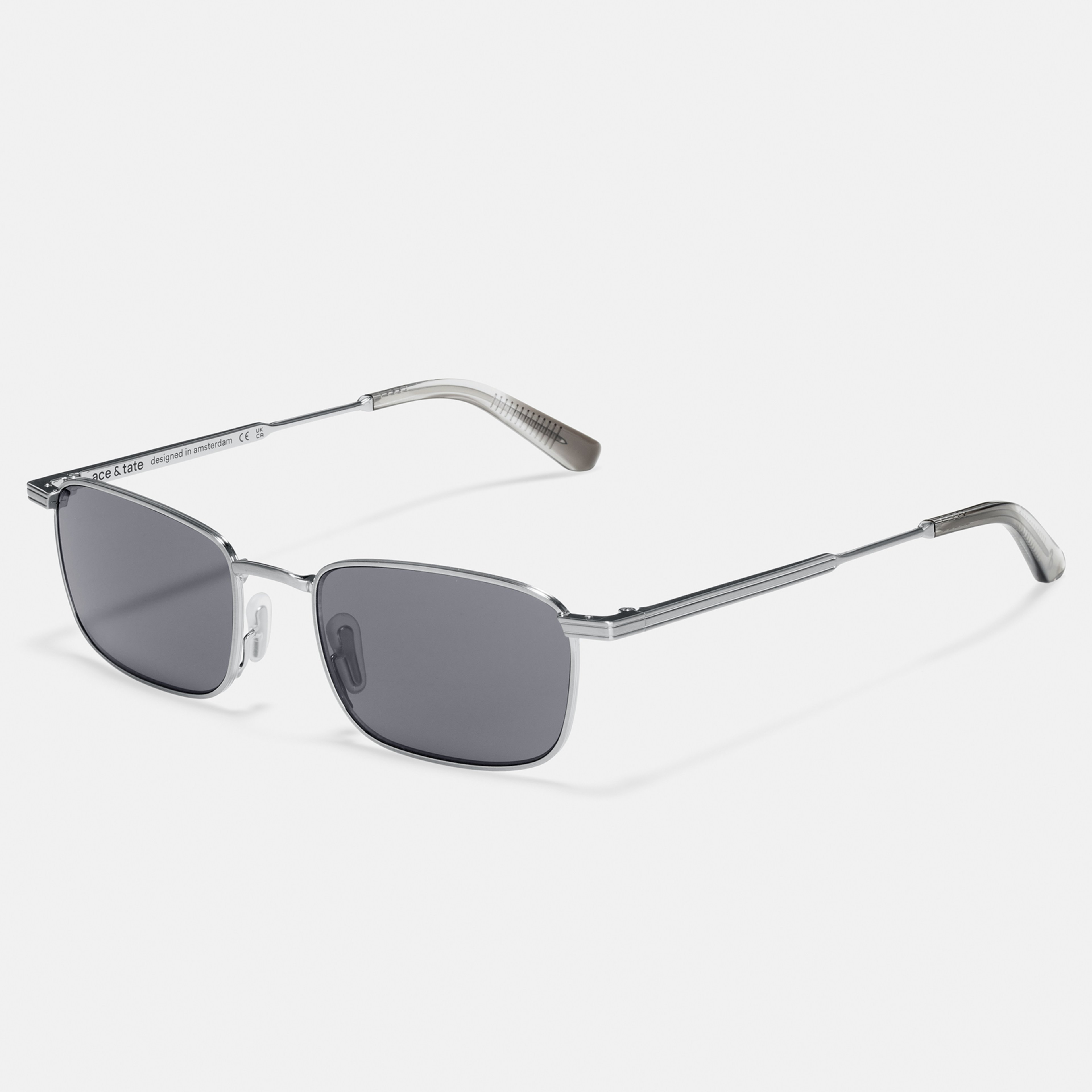 Ace & Tate Sunglasses | Rectangle Metal in Silver