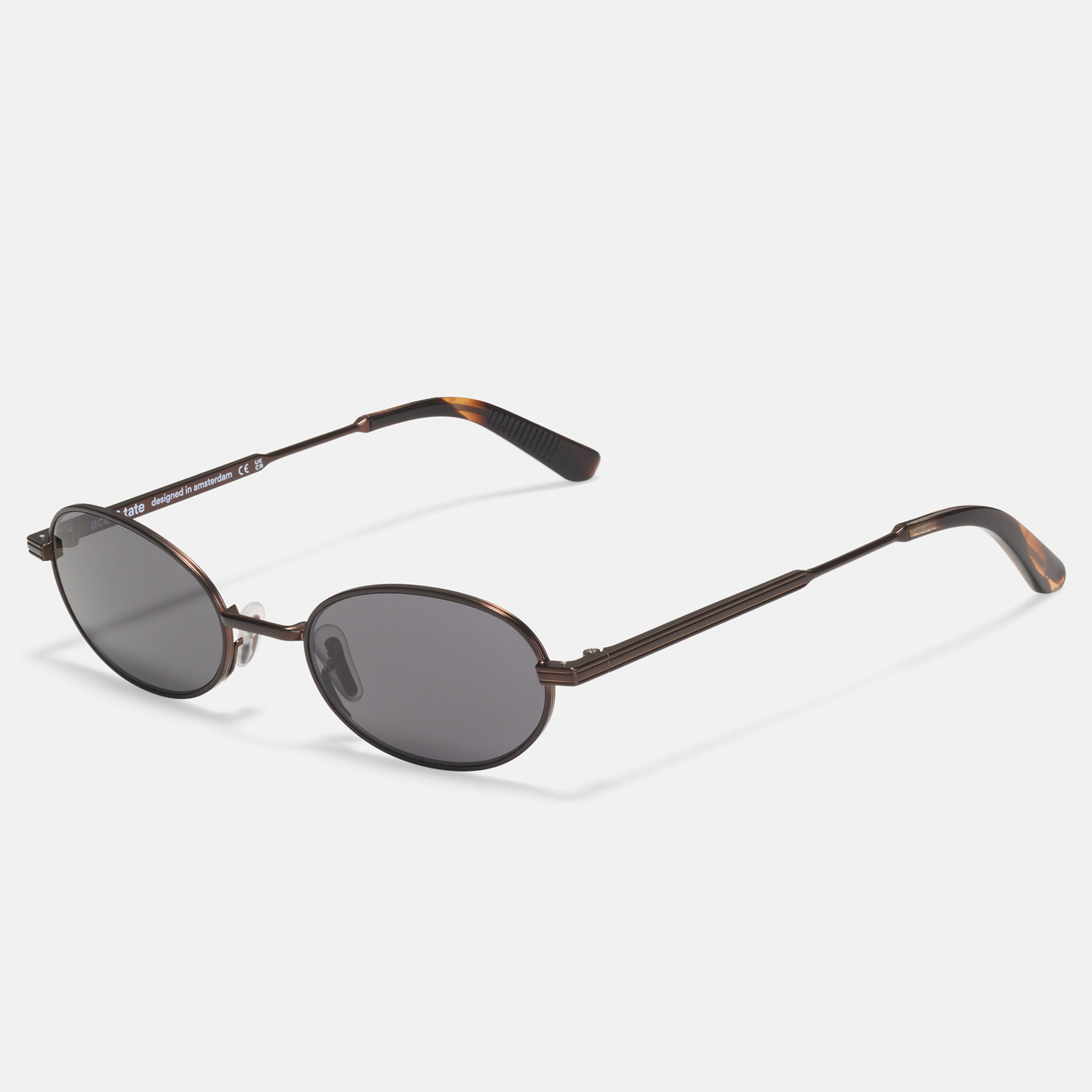 Ace & Tate Sonnenbrillen | Oval Metall in Braun