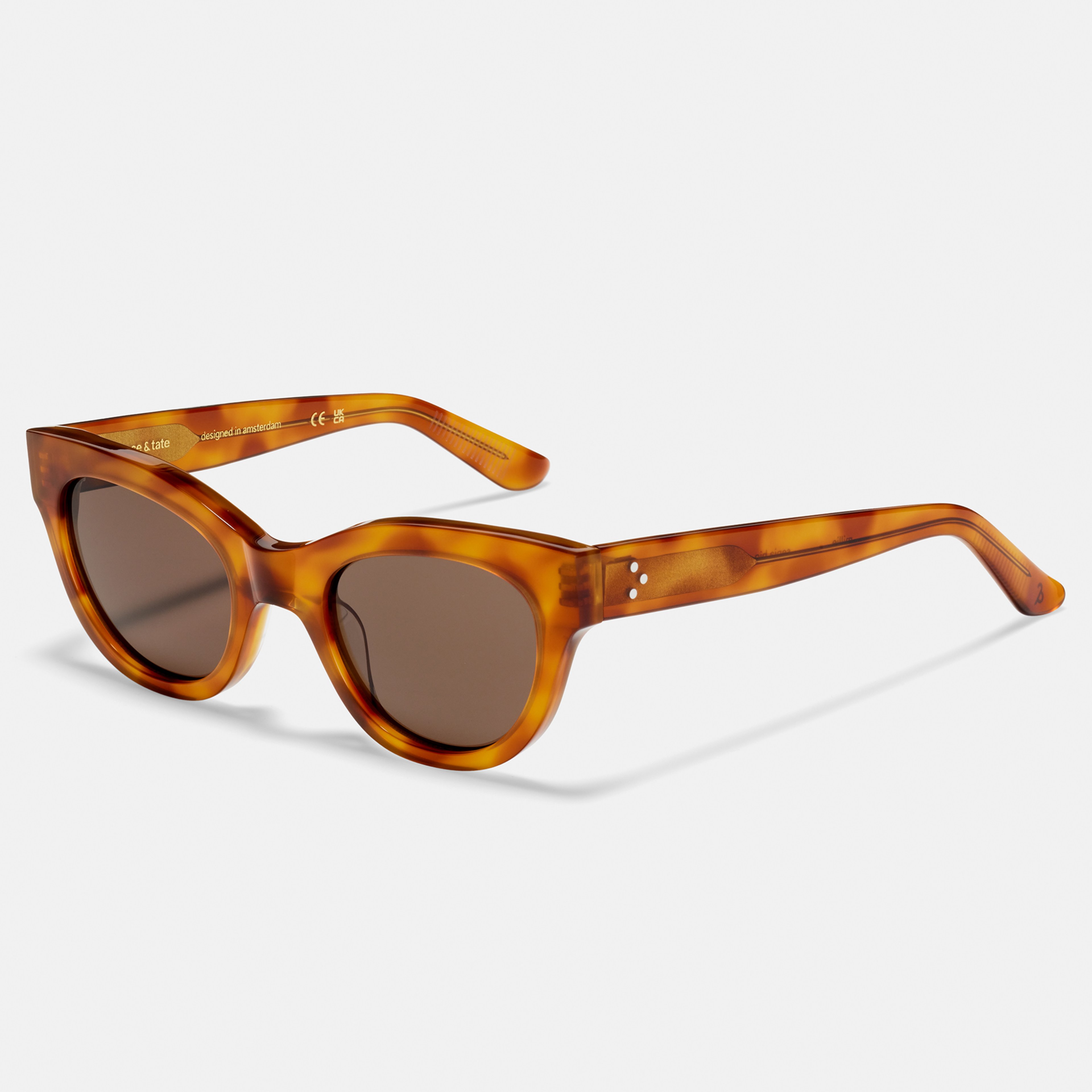 Ace & Tate Sunglasses | Round Acetate in Brown