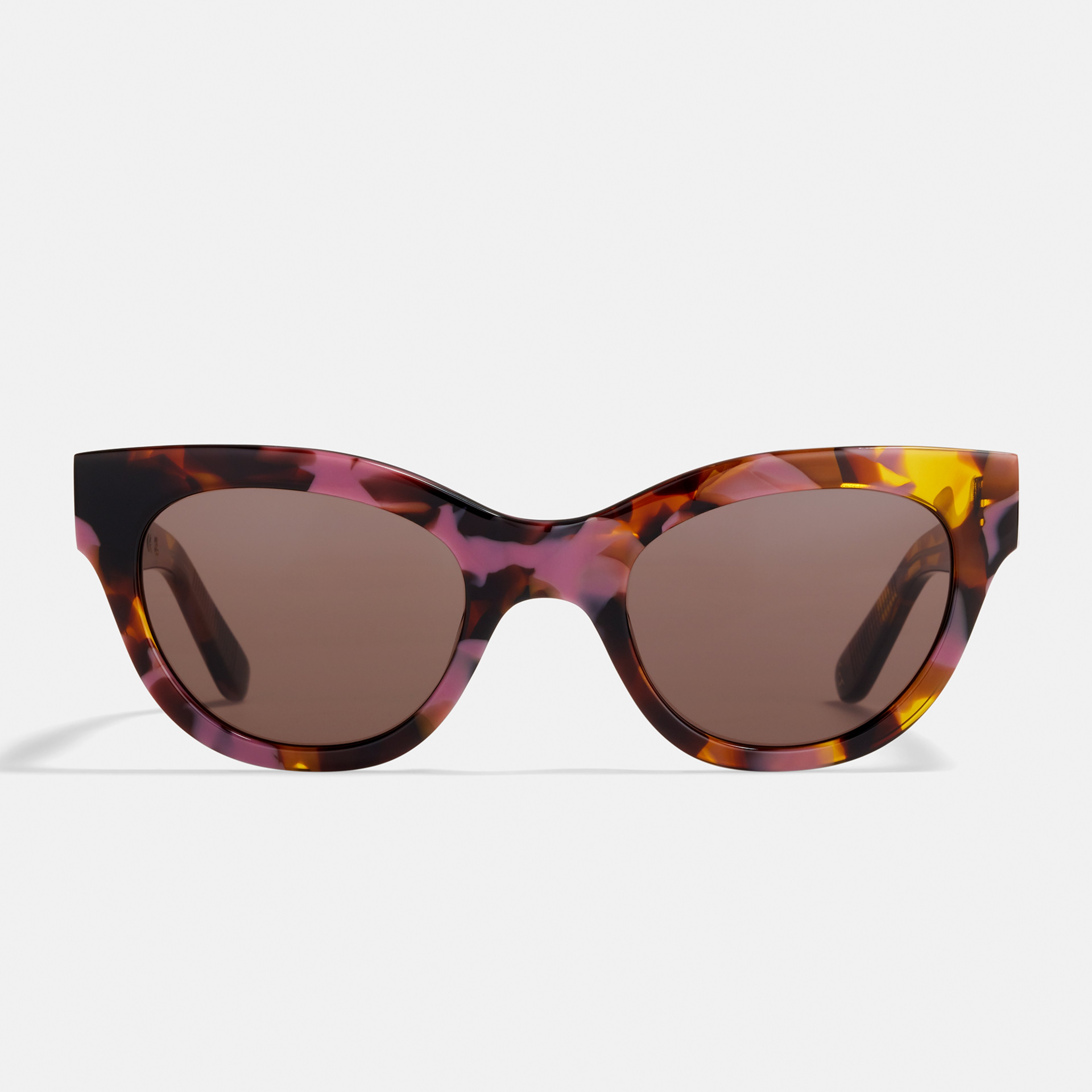 Ace & Tate Sunglasses | Round Acetate in Brown, Purple