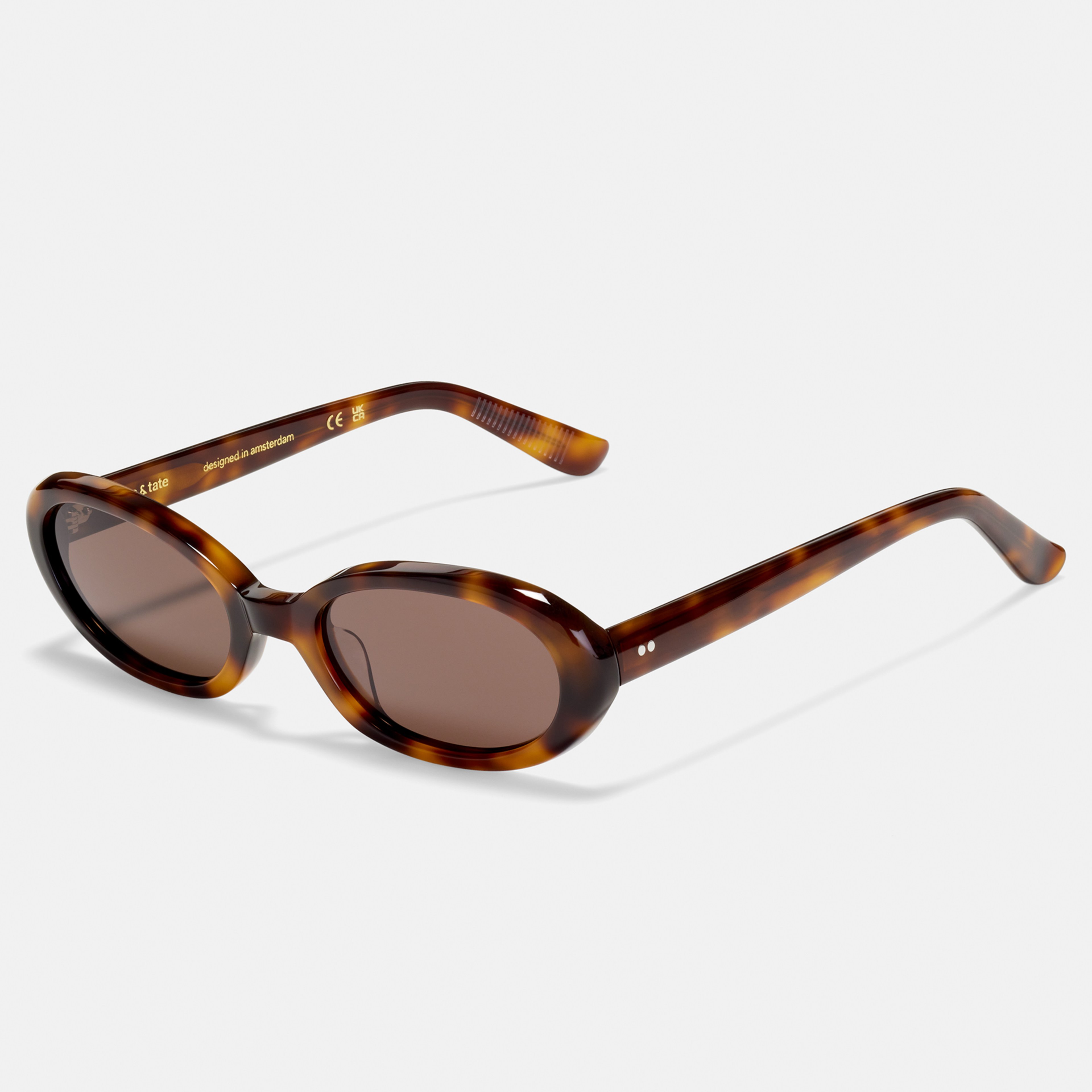 Ace & Tate Sunglasses | Oval Acetate in Black, Brown