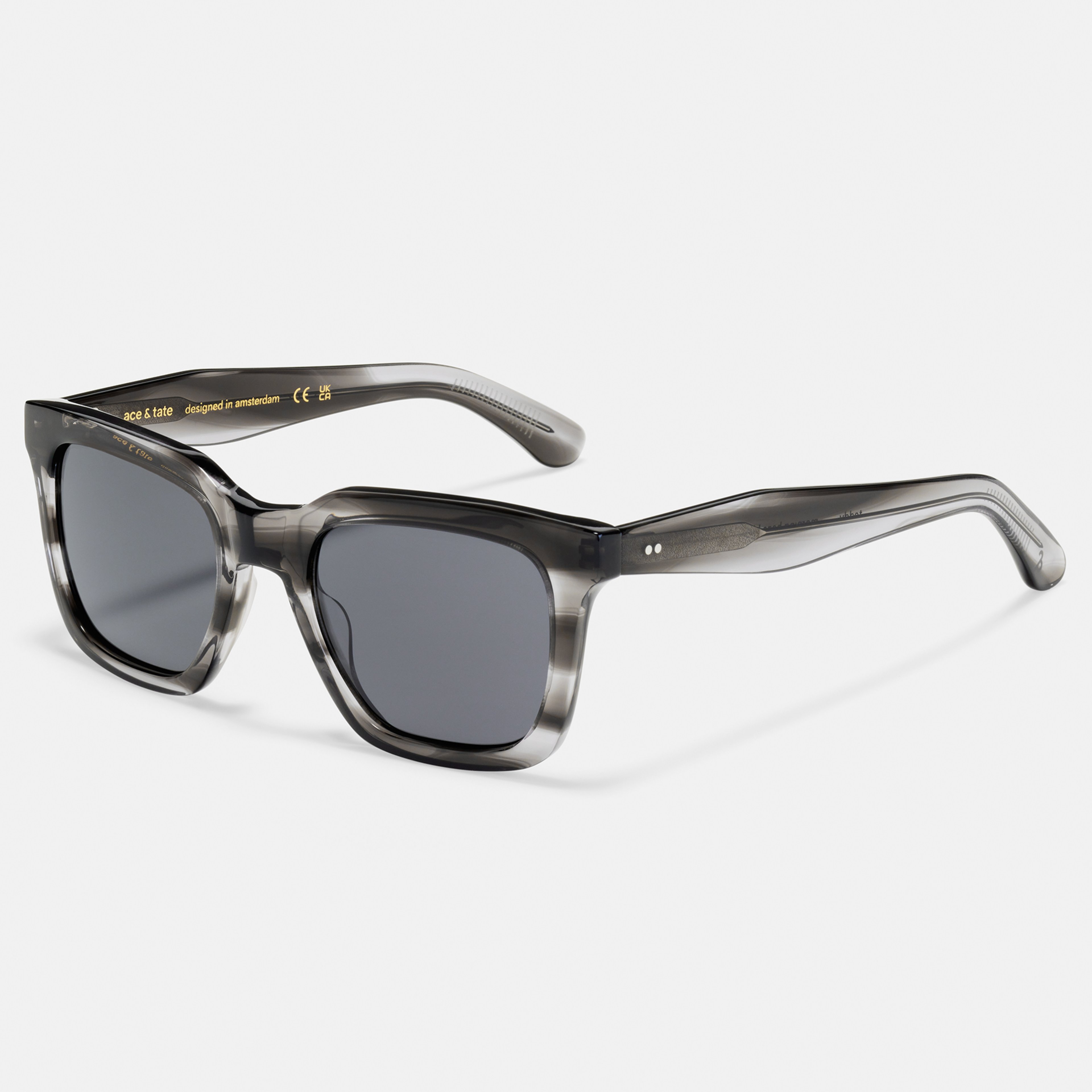 Ace & Tate Solaires | Carrée Acétate in Clair, Gris