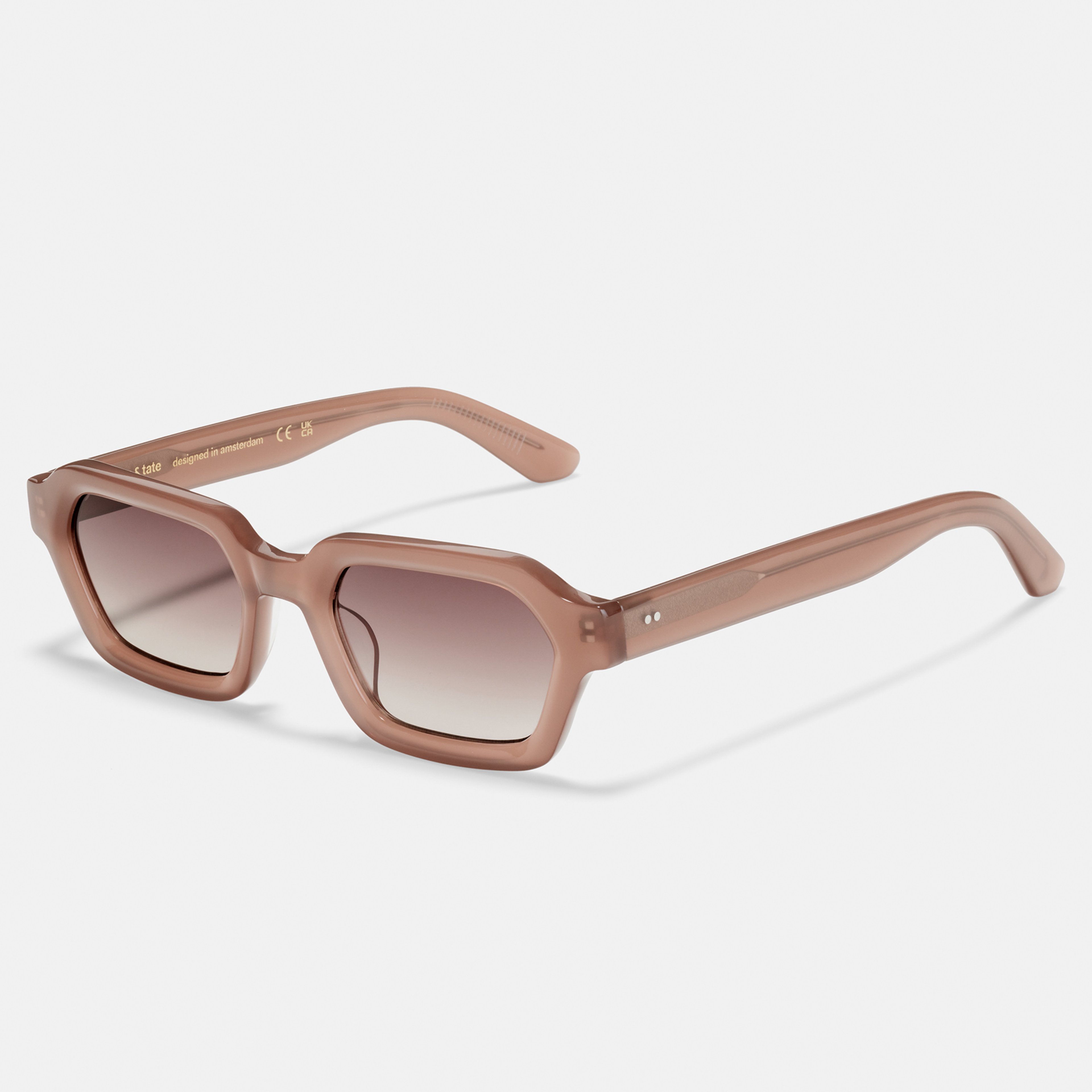 Ace & Tate Sunglasses | Rectangle Acetate in Beige, Brown