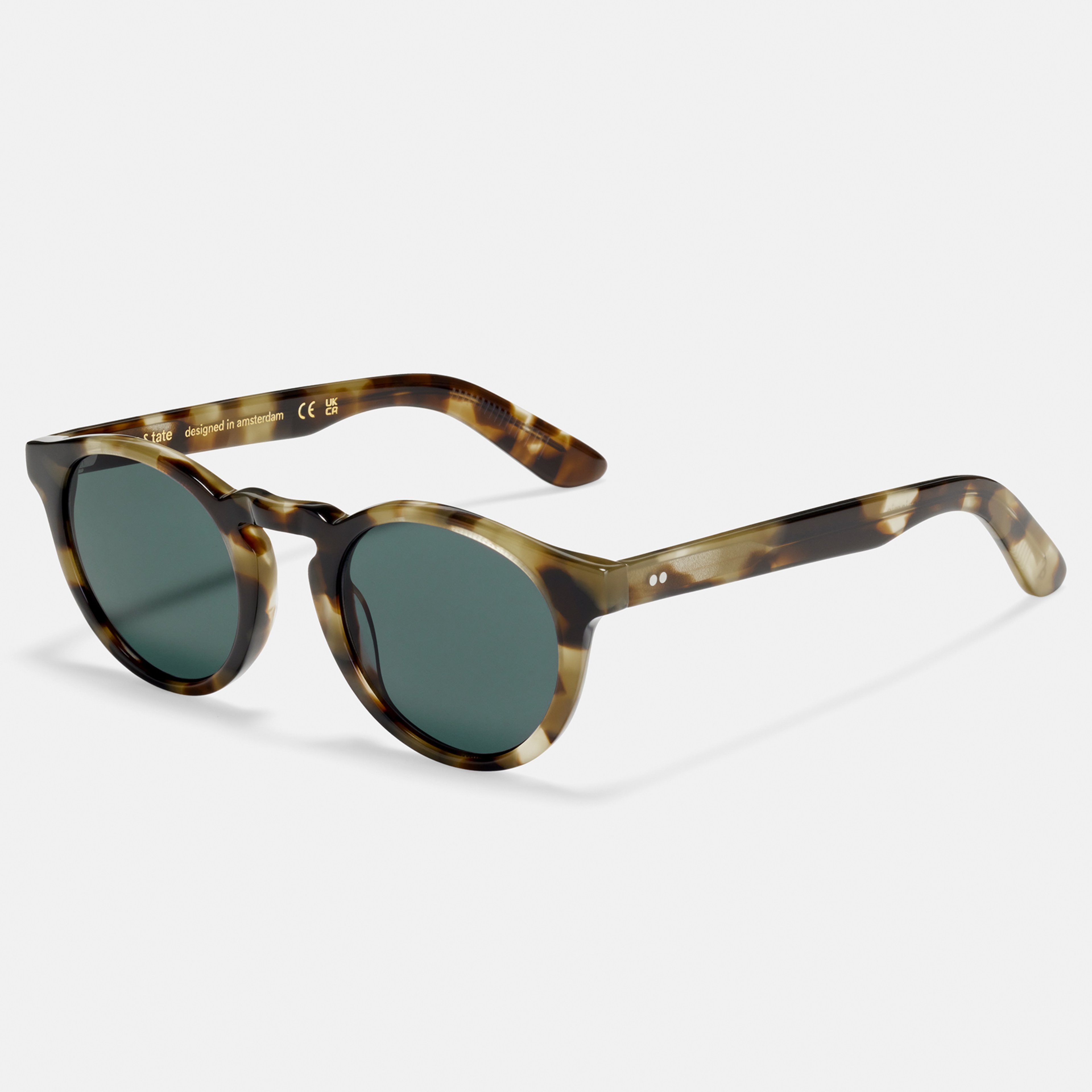 Ace & Tate Solaires | Ronde Acétate in Marron, Jaune