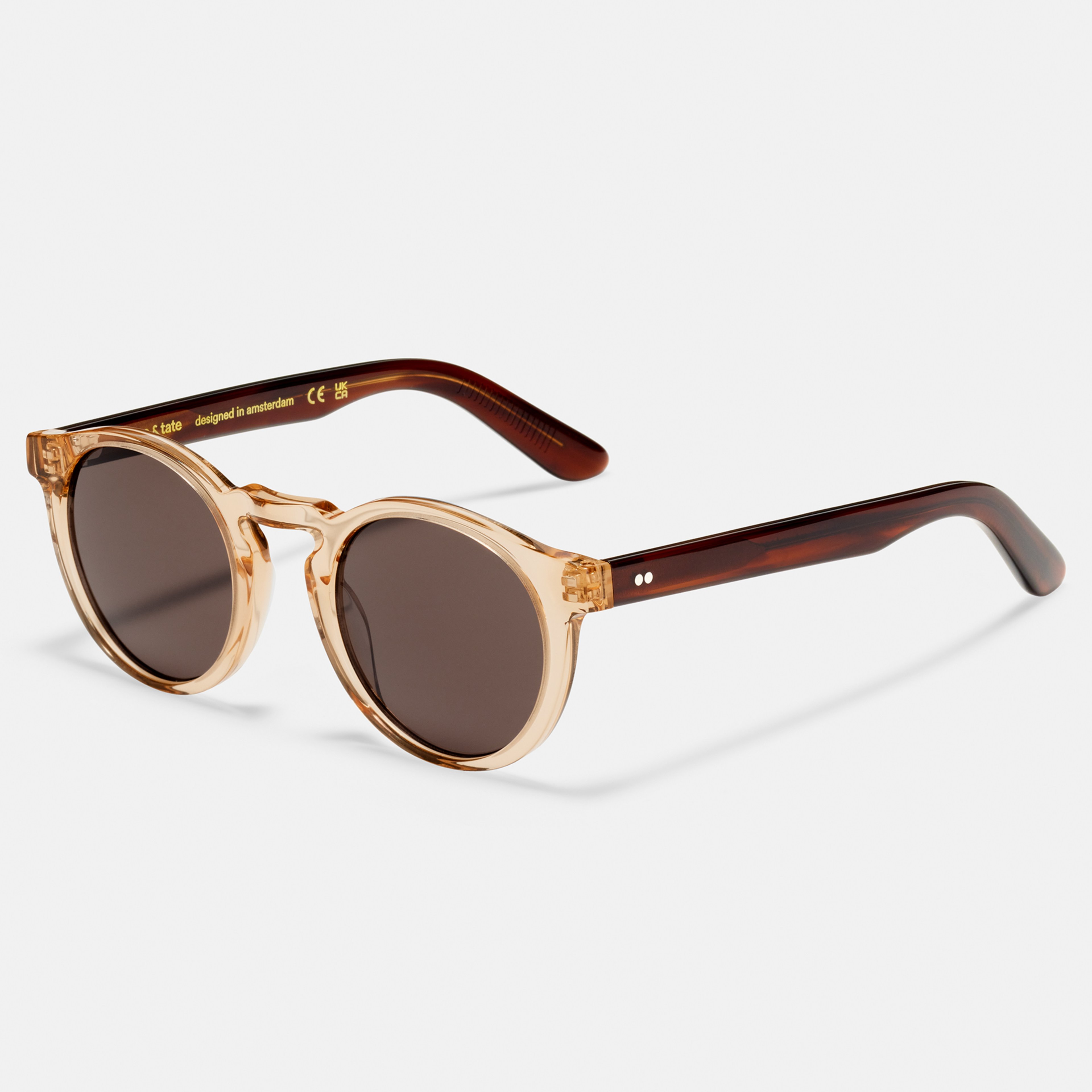 Ace & Tate Solaires | Ronde Acétate in Marron, Jaune