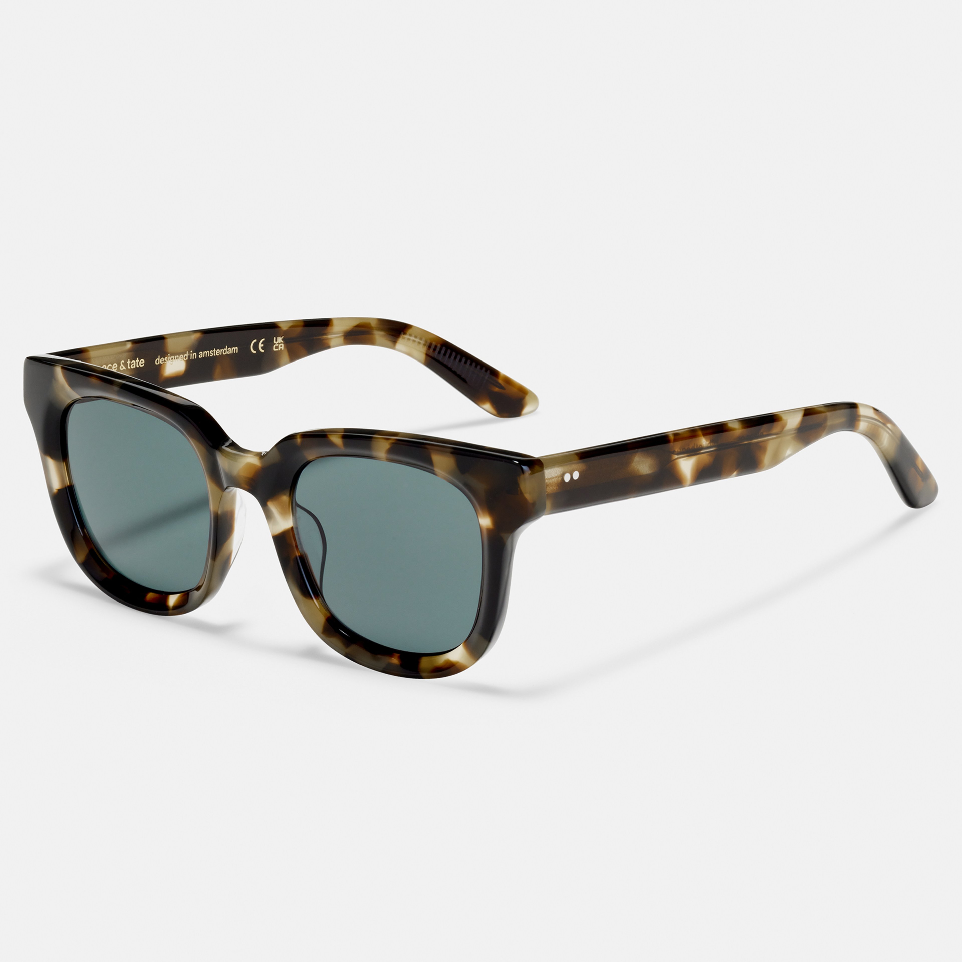 Ace & Tate Sunglasses | Round Acetate in Brown, Yellow