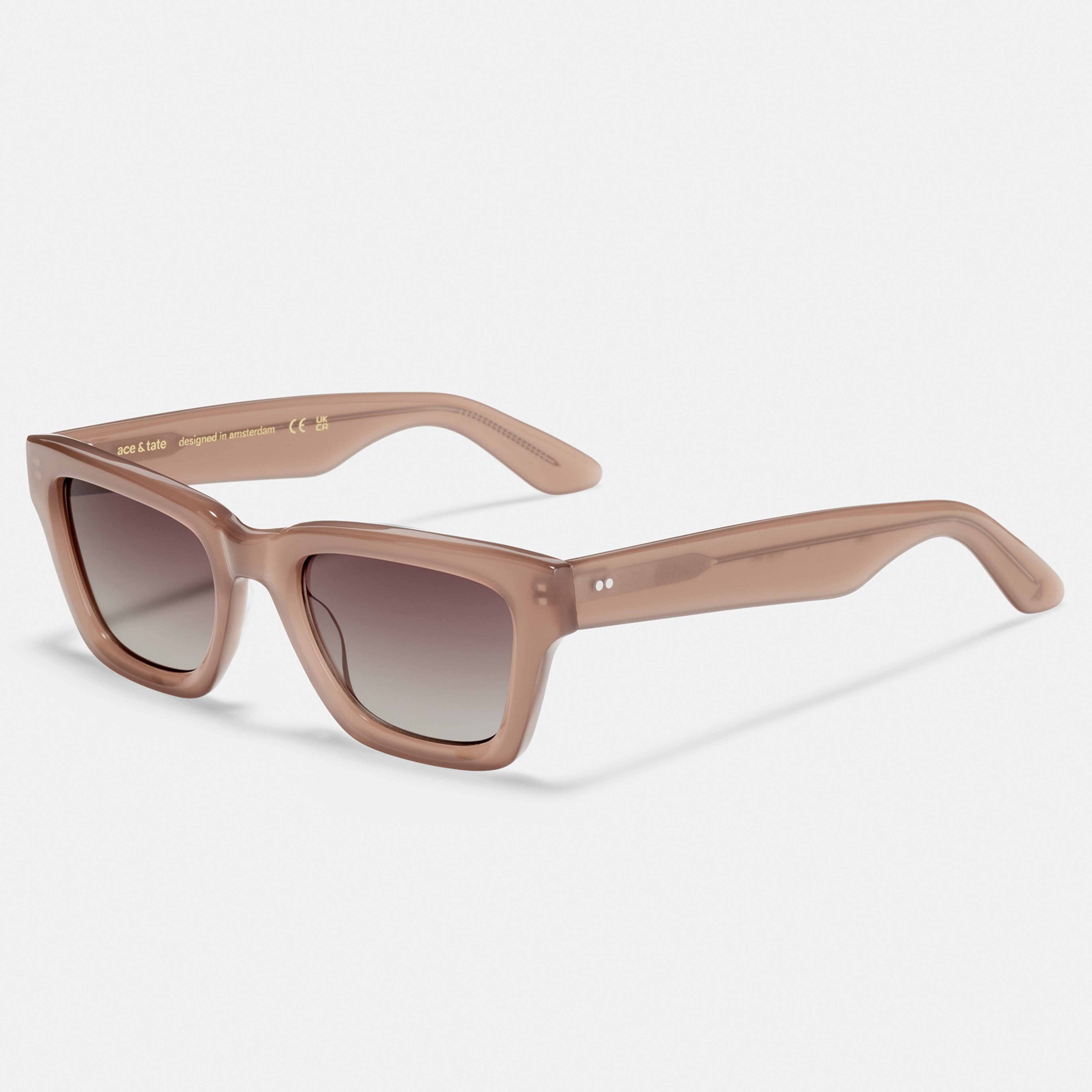 Ace & Tate Sunglasses | Square Acetate in Beige, Brown