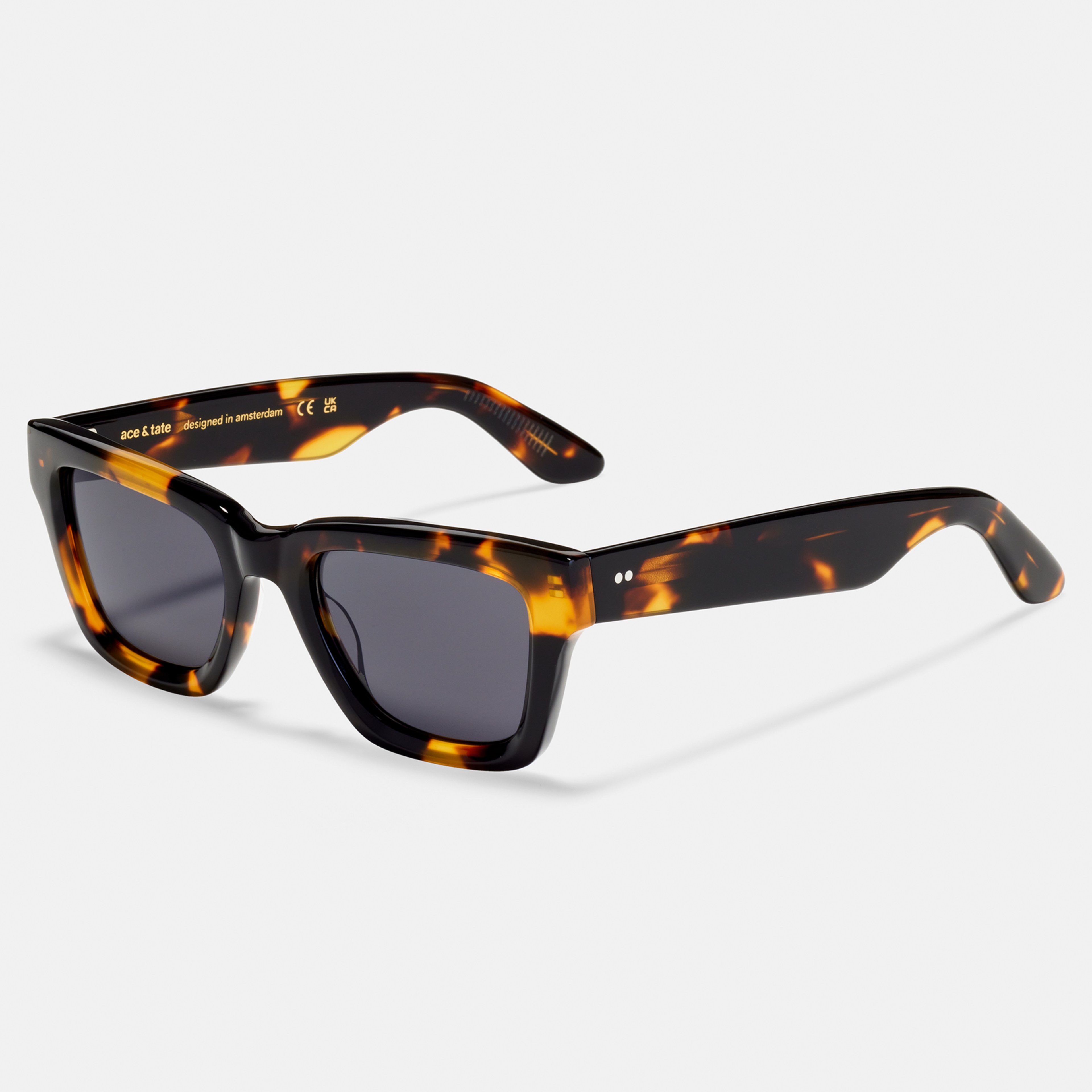 Ace & Tate Sunglasses | Square Acetate in Black, Brown, Yellow
