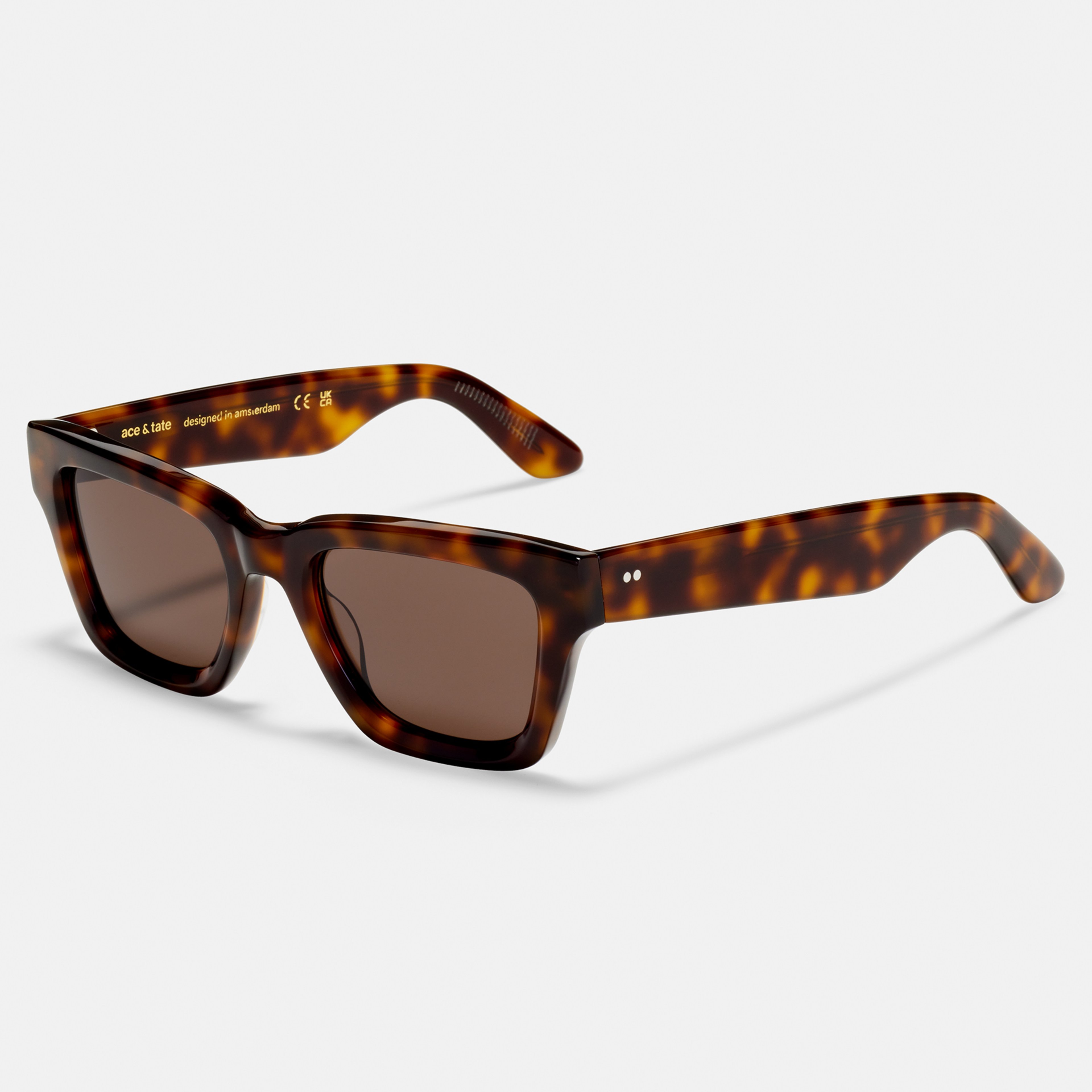 Ace & Tate Sunglasses | Square Acetate in Black, Brown
