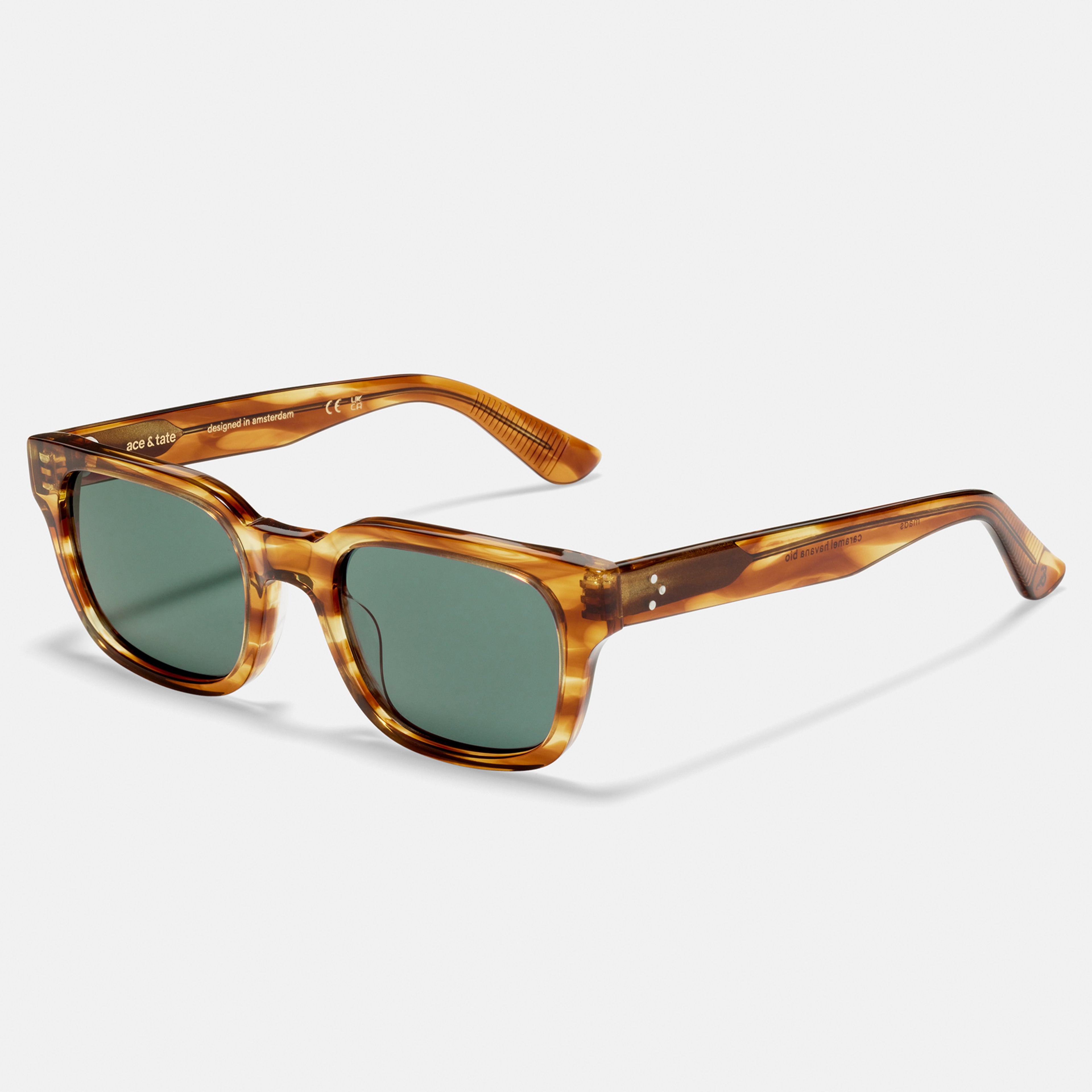 Ace & Tate Sonnenbrillen | Rechteckig Acetat in Braun, Orange