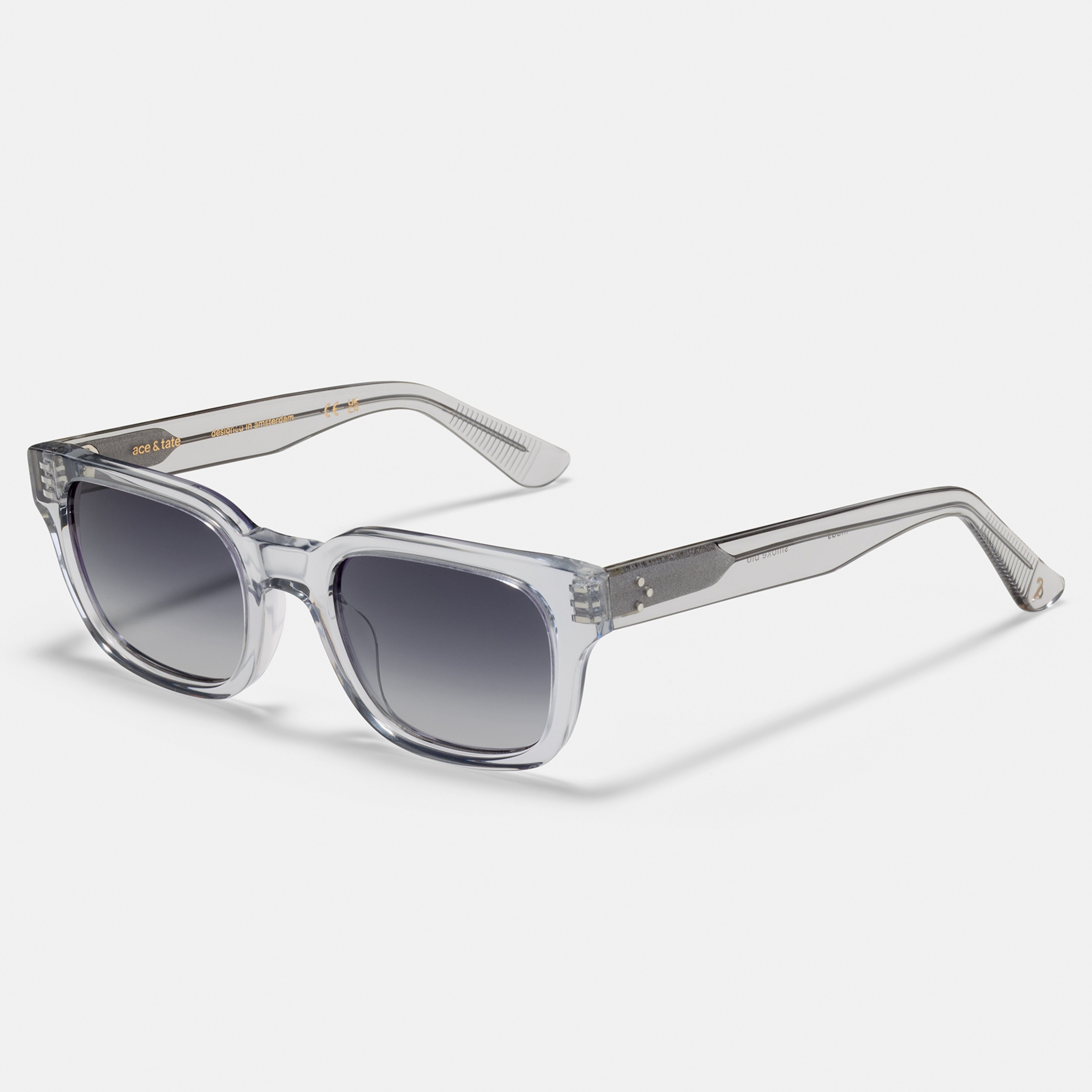 Ace & Tate Sonnenbrillen | Rechteckig Acetat in Transparent, Grau