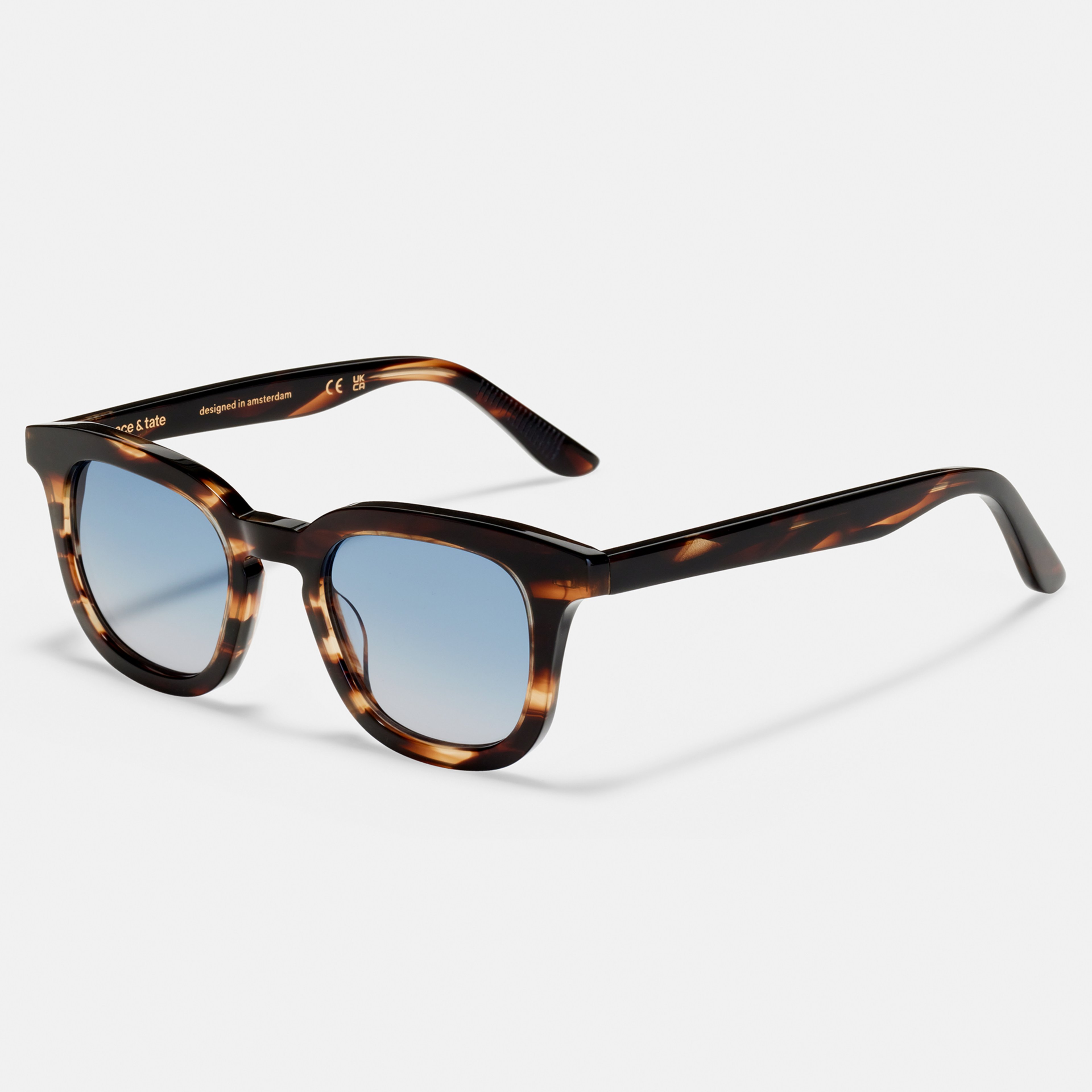 Ace & Tate Sonnenbrillen | Quadratisch Acetat in Braun, Orange