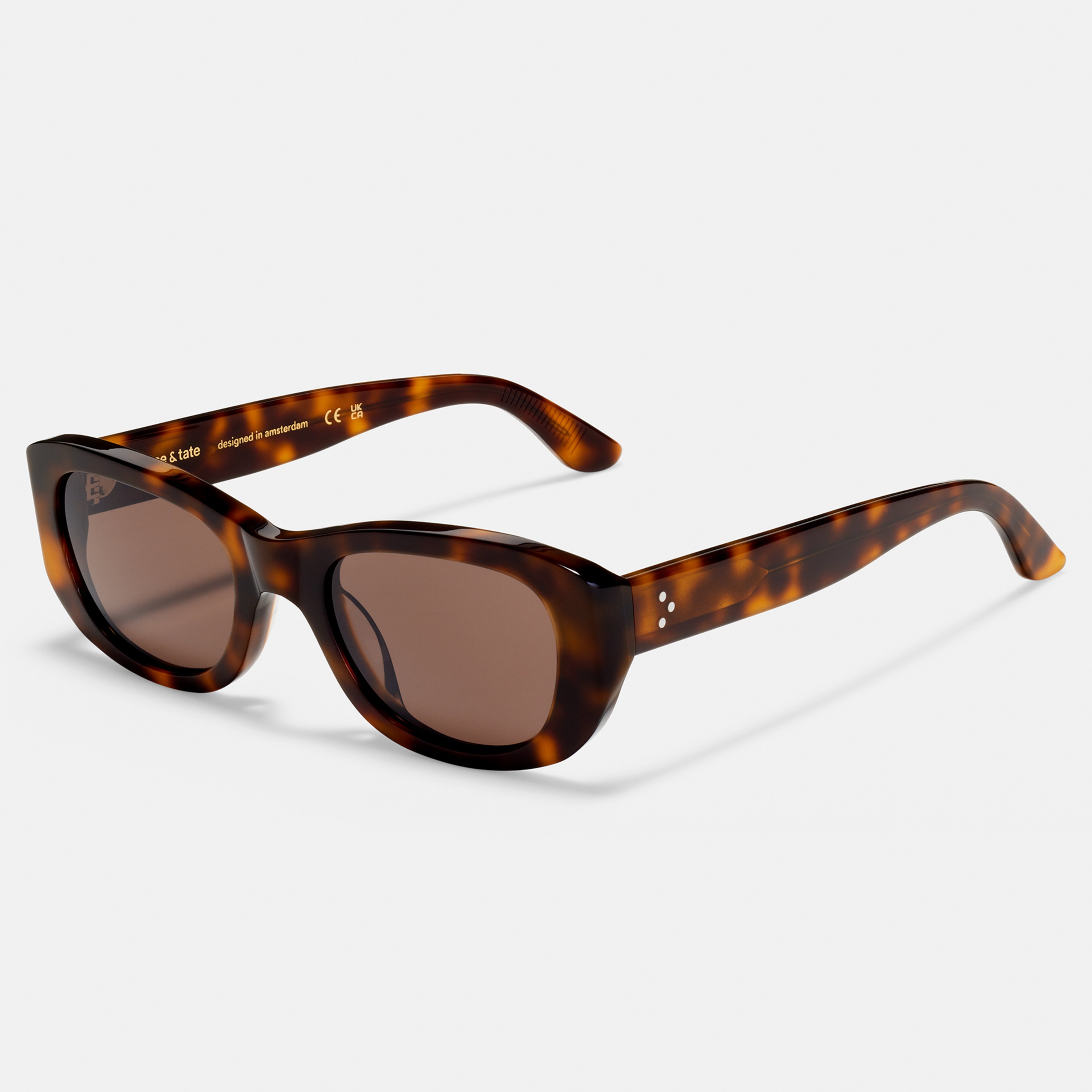 Ace & Tate Solaires | Rectangulaire Acétate in Noir, Marron