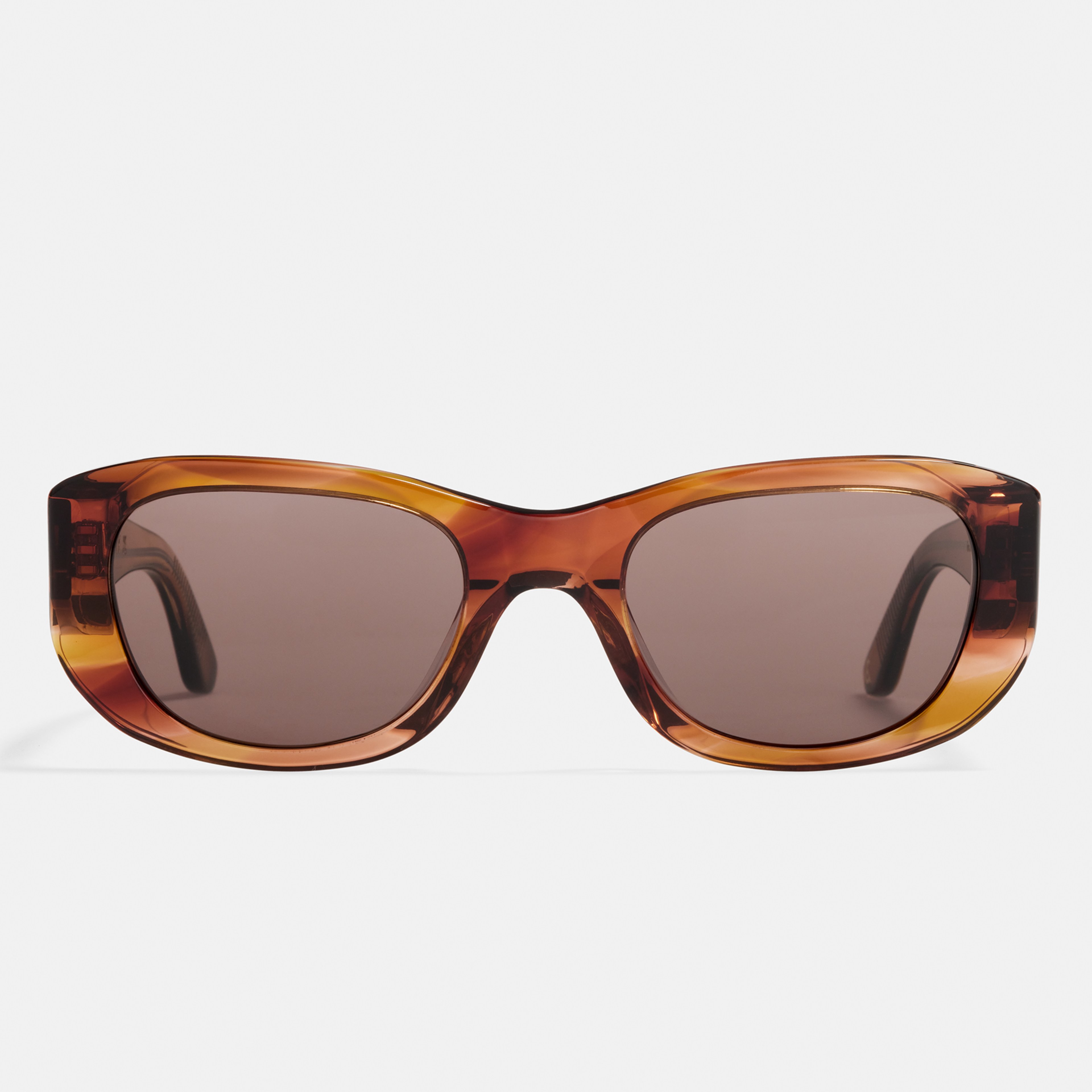 Ace & Tate Solaires | Rectangulaire Acétate in Marron, Rouge
