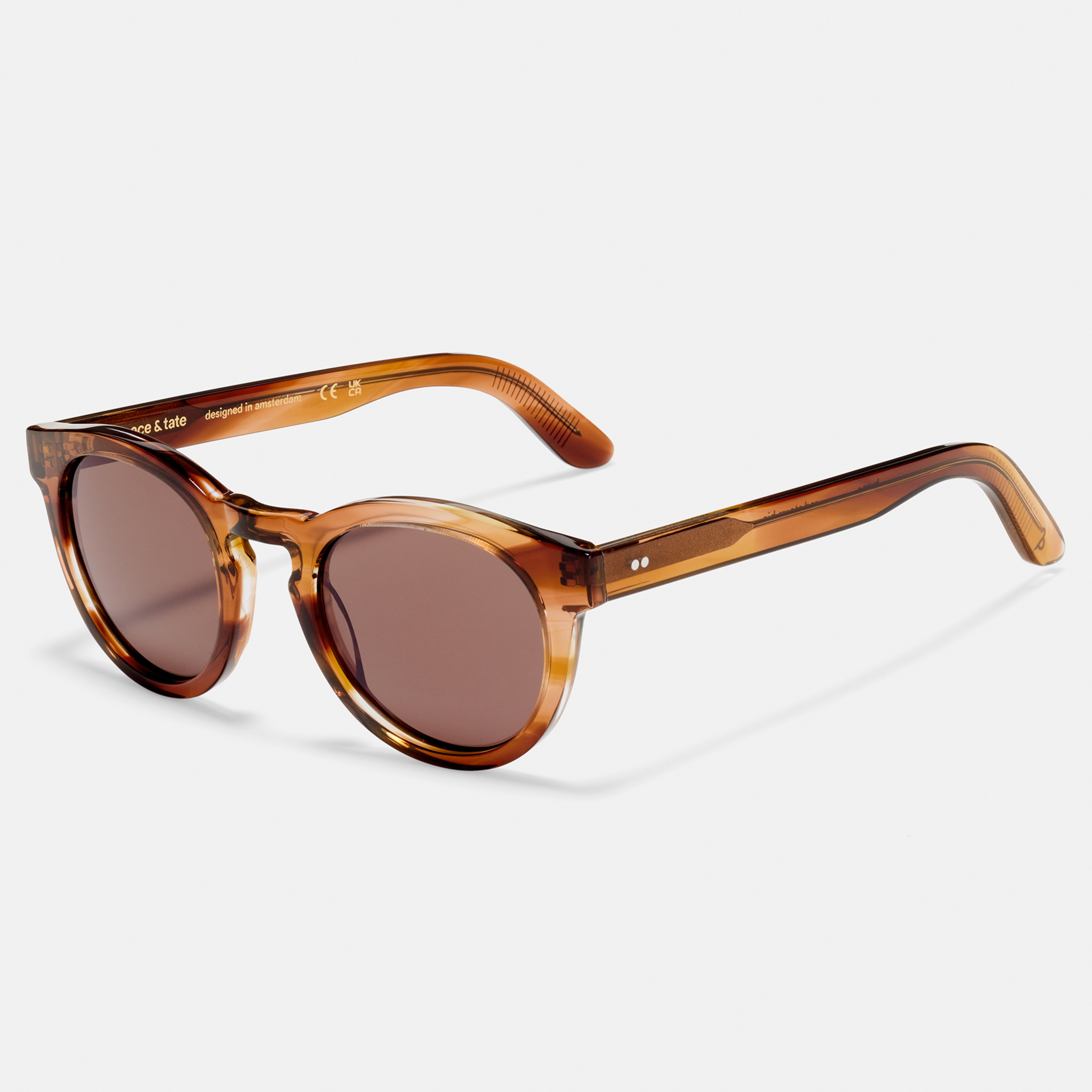 Ace & Tate Sonnenbrillen | Rund Acetat in Braun, Rot