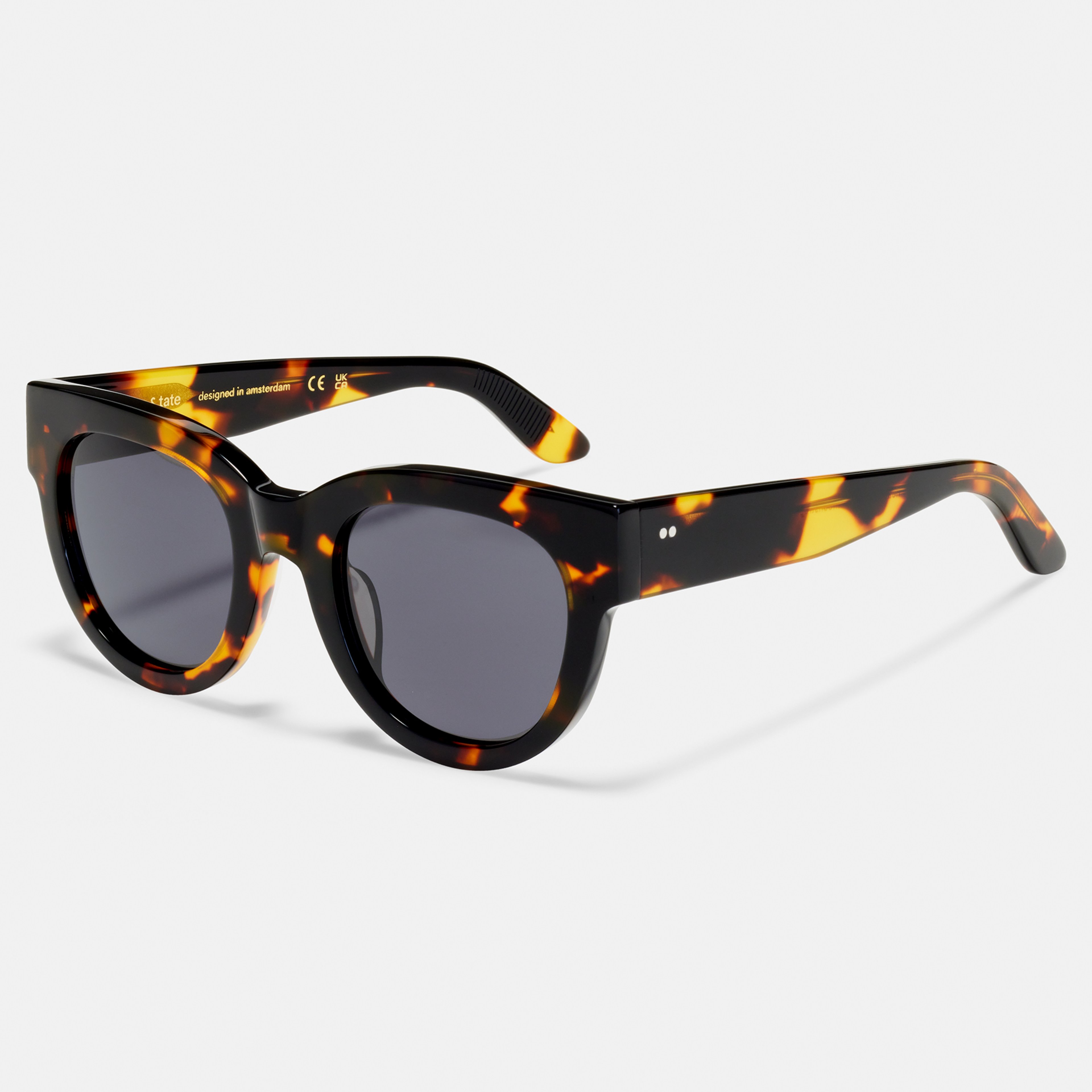 Ace & Tate Sunglasses | Round Acetate in Black, Brown, Yellow