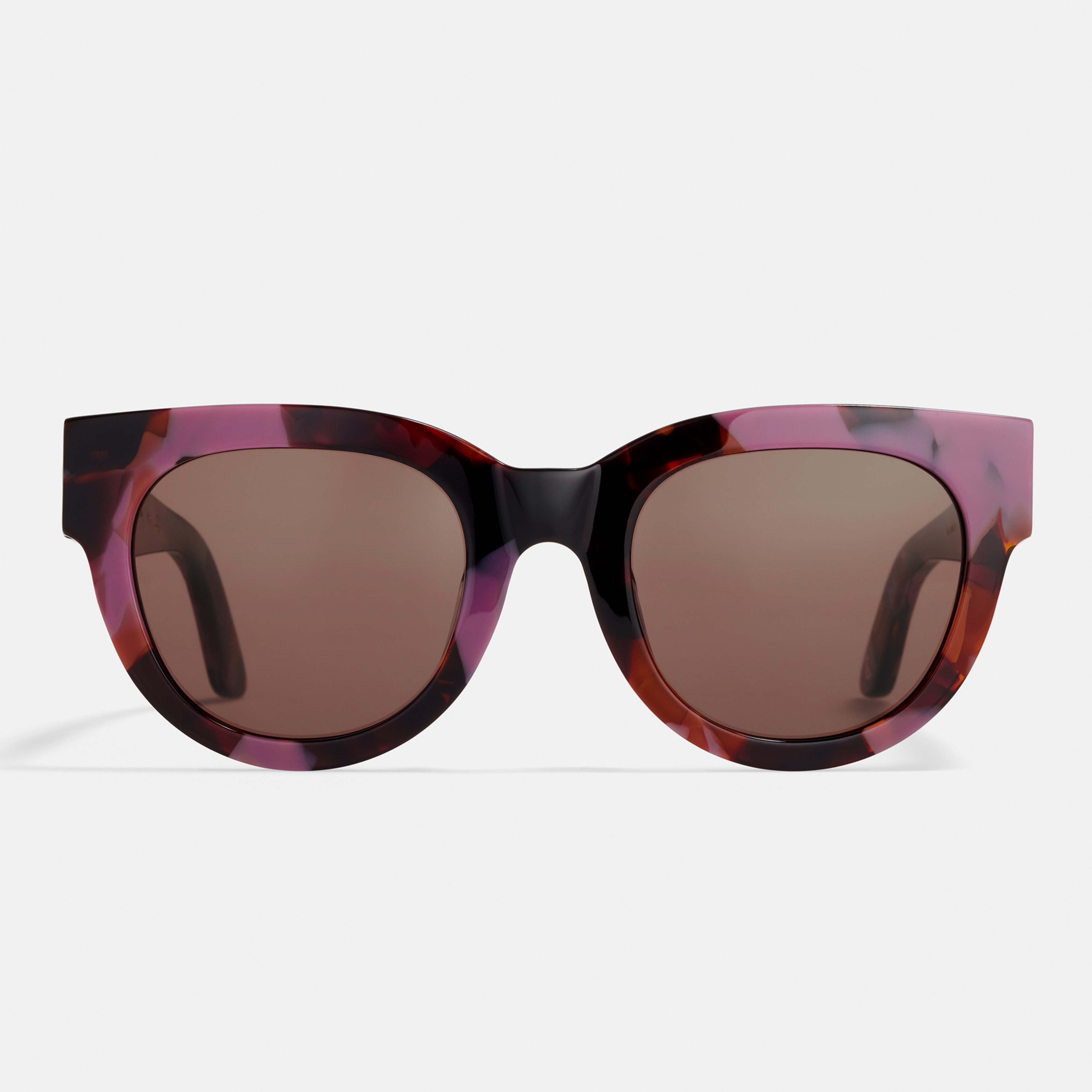 Ace & Tate Sunglasses | Round Acetate in Brown, Purple