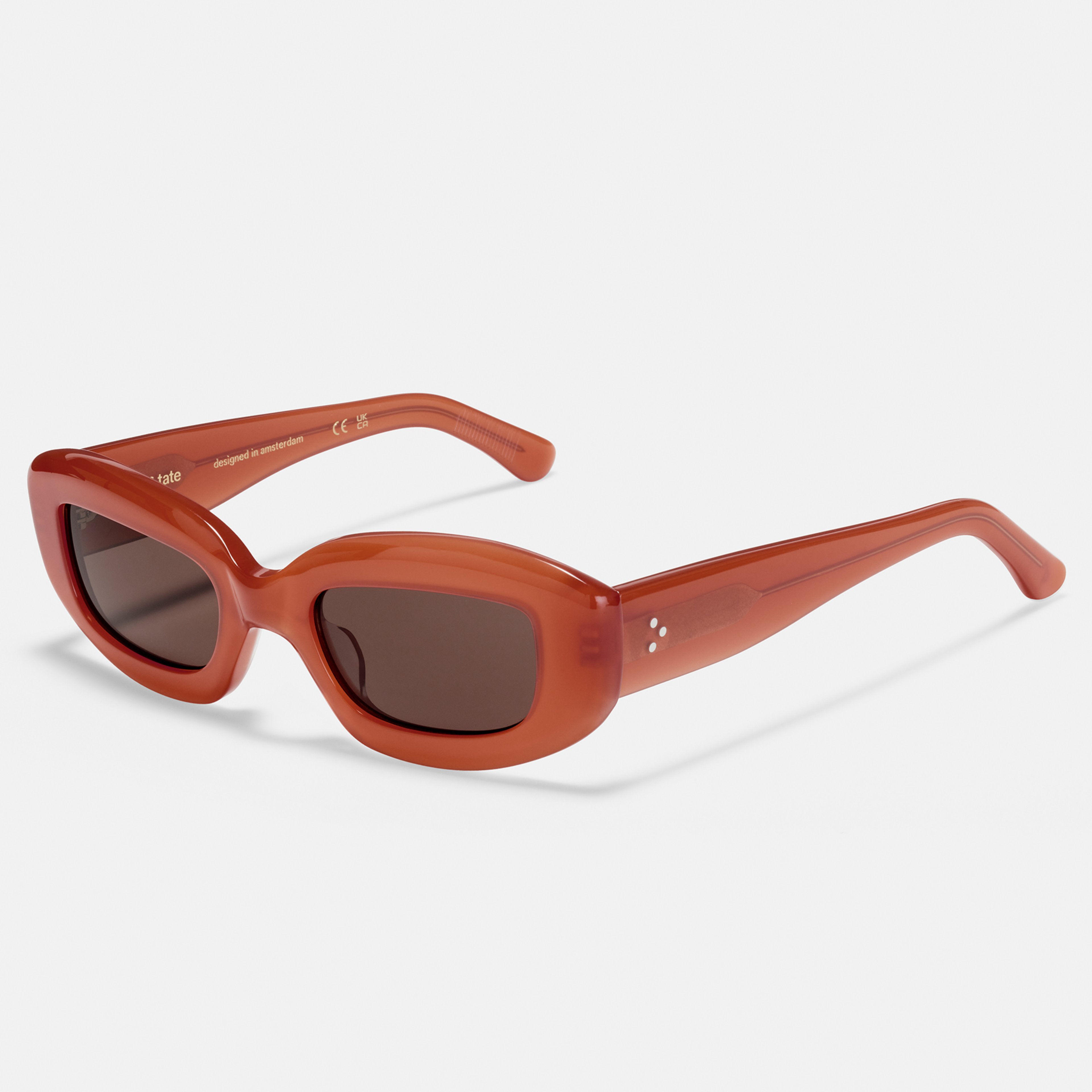 Ace & Tate Sunglasses | Rectangle Acetate in Orange