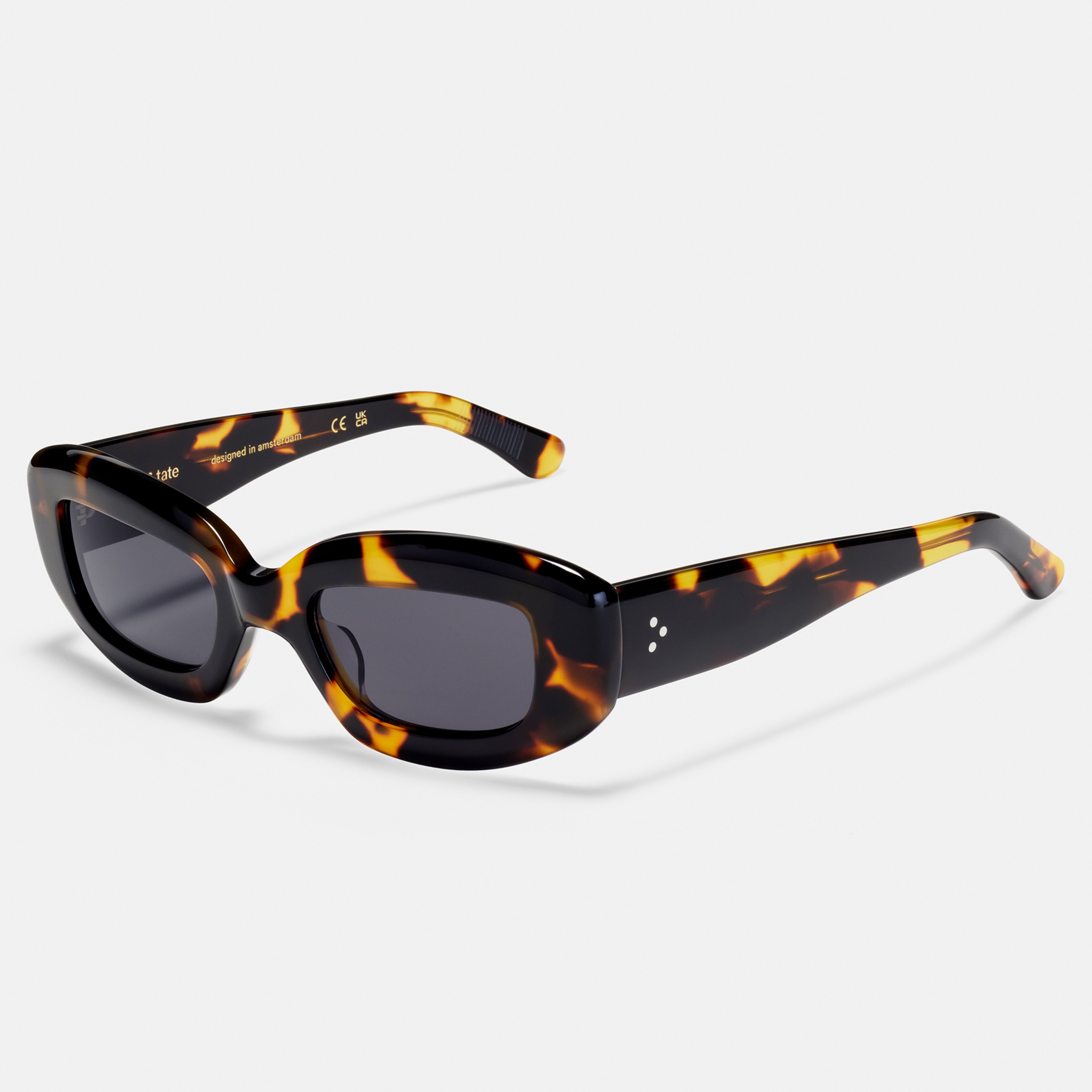 Ace & Tate Sunglasses | Rectangle Acetate in Black, Brown, Yellow