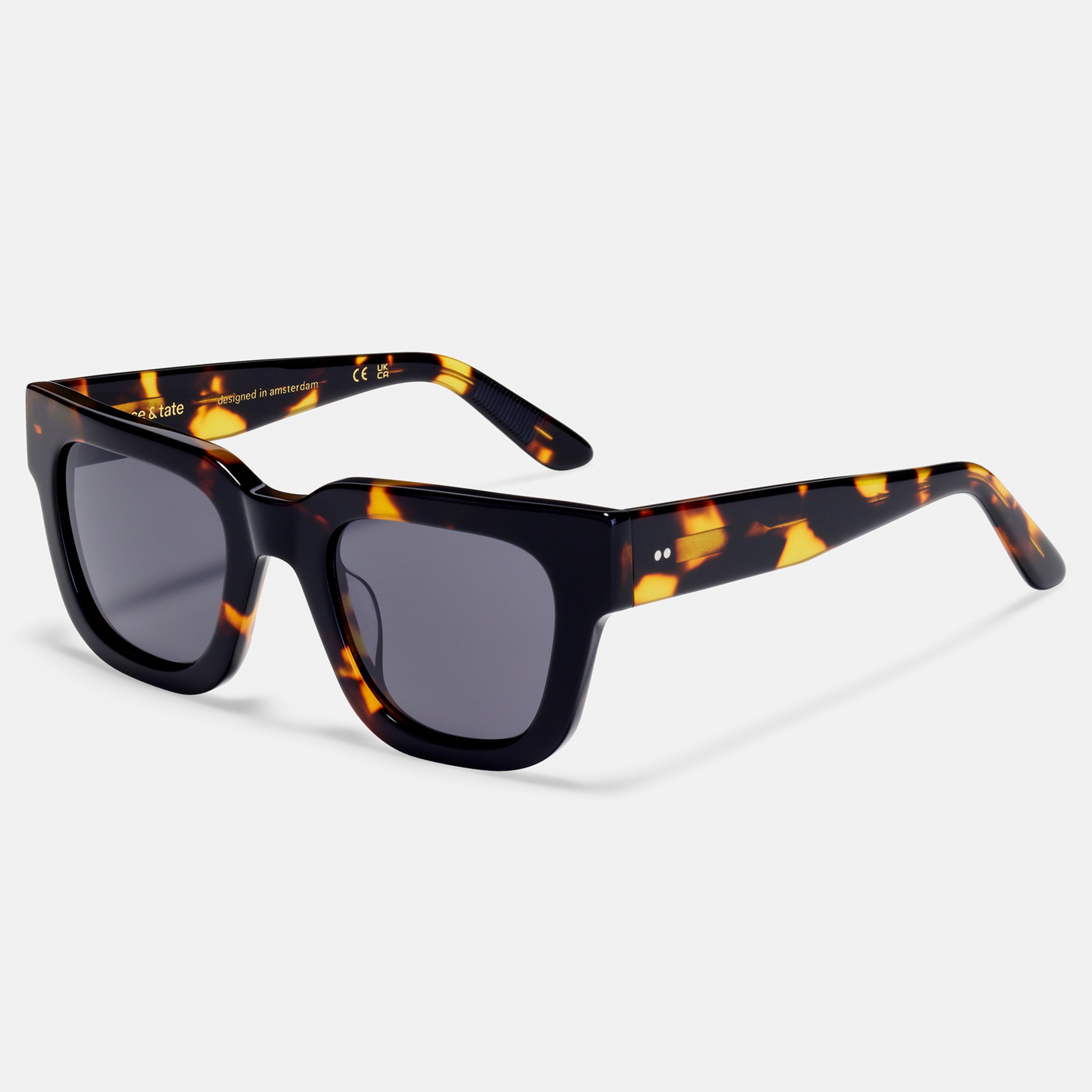 Ace & Tate Sunglasses | Square Acetate in Black, Brown, Yellow