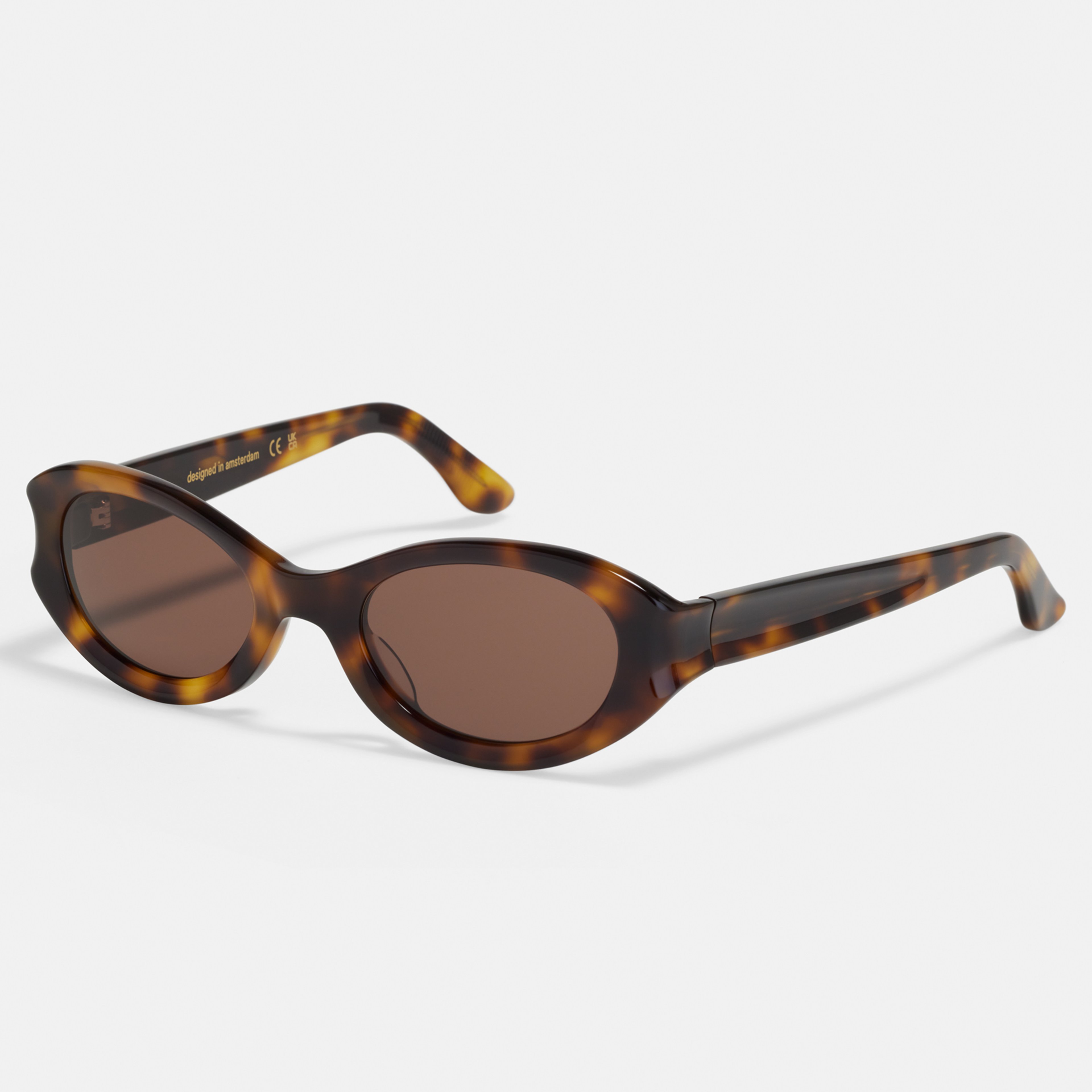 Ace & Tate Sunglasses | Oval Acetate in Black, Brown