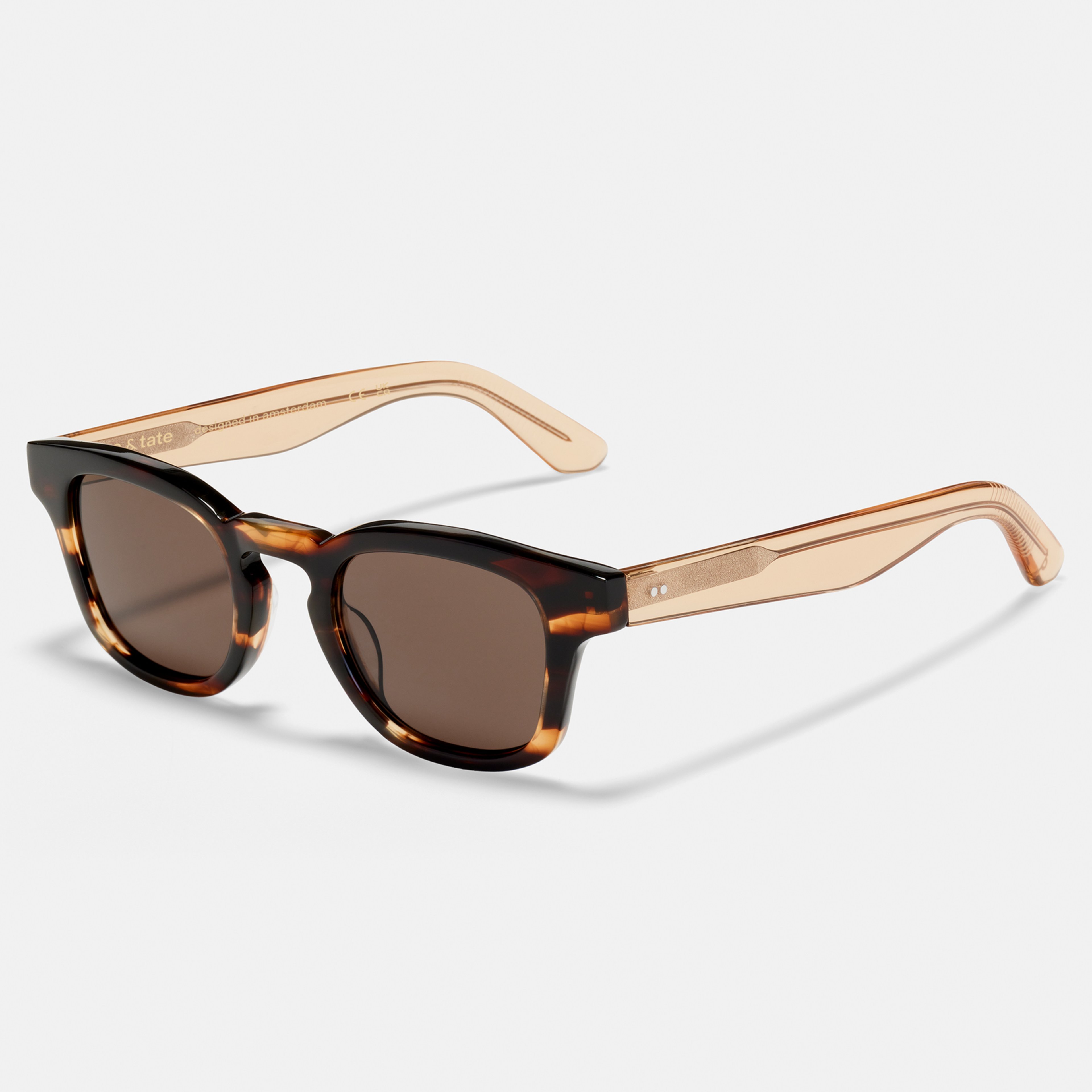 Ace & Tate Sunglasses | Round Acetate in Brown, Orange, Yellow