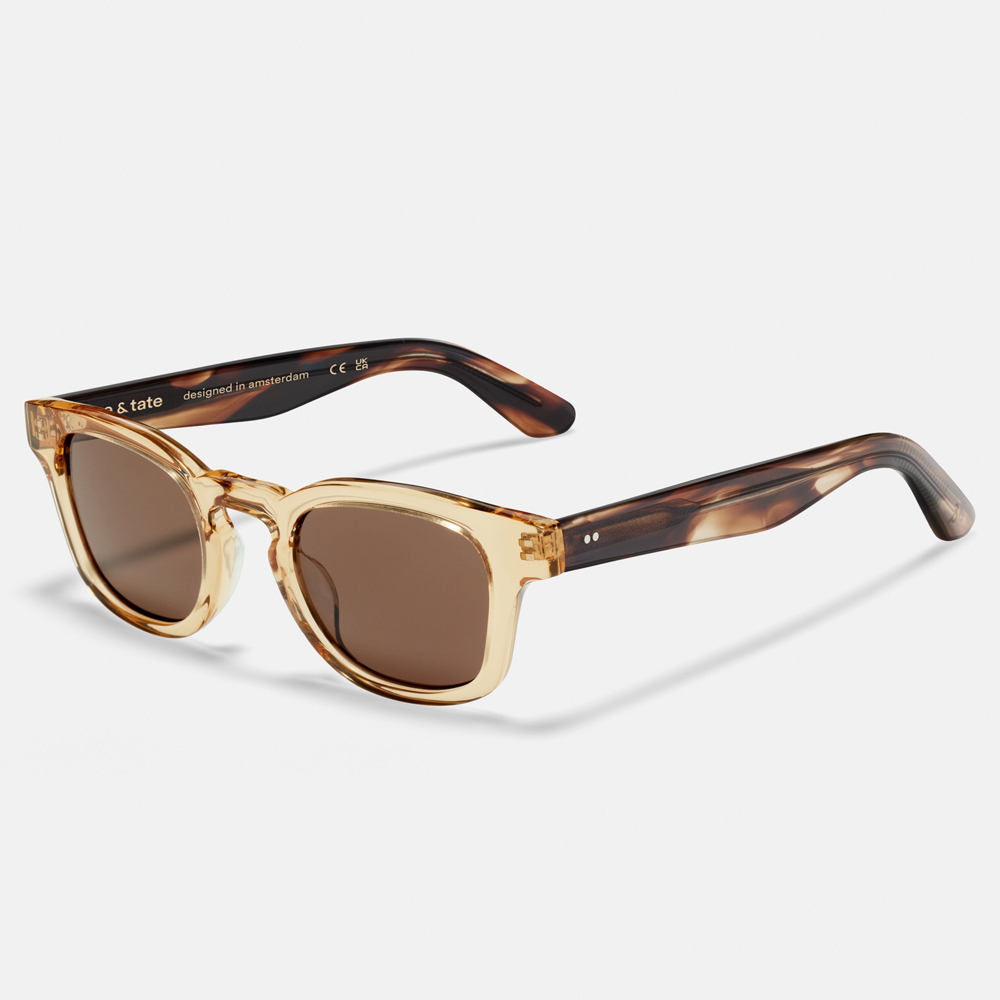 Ace & Tate Sunglasses | Round Acetate in Brown, Orange, Yellow